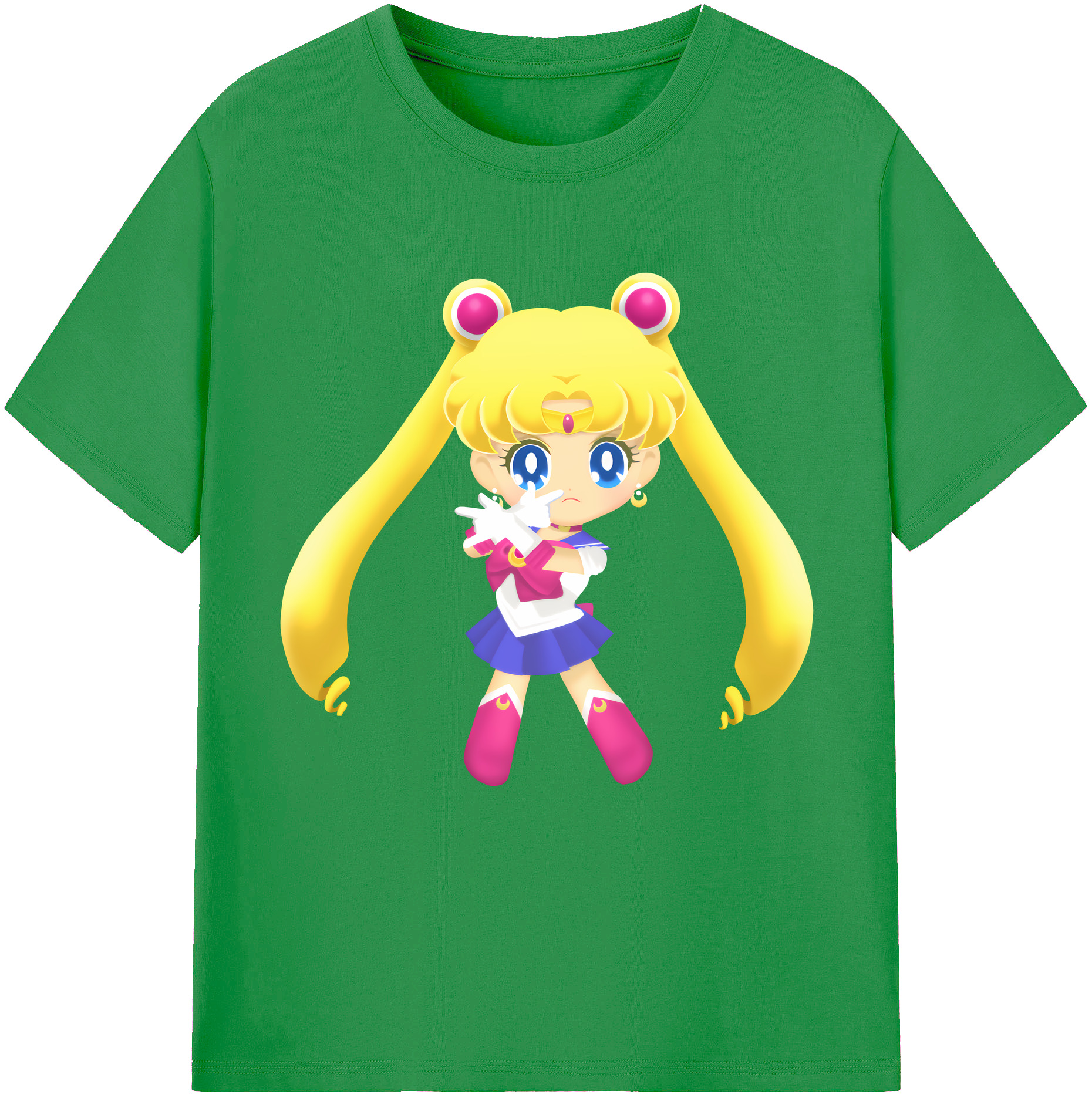 （画像用） 美少女戦士セーラームーン 月野 うさぎ つきの うさぎ Sailor Moon Tsukino Usagi レディースカジュアルプリントTシャツ（綿100％）