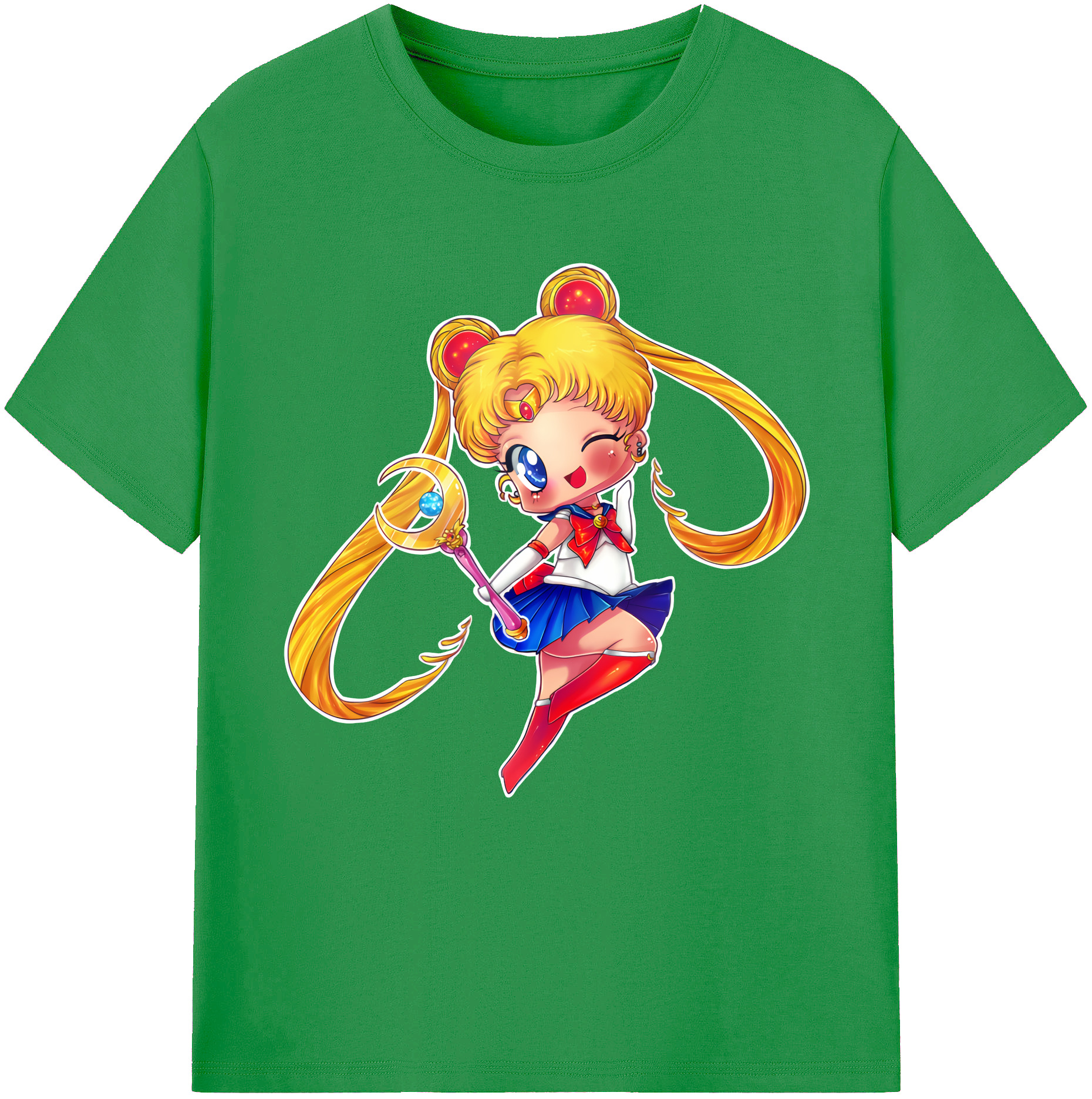 （画像用） 美少女戦士セーラームーン 月野 うさぎ つきの うさぎ Sailor Moon Tsukino Usagi レディースカジュアルプリントTシャツ（綿100％）