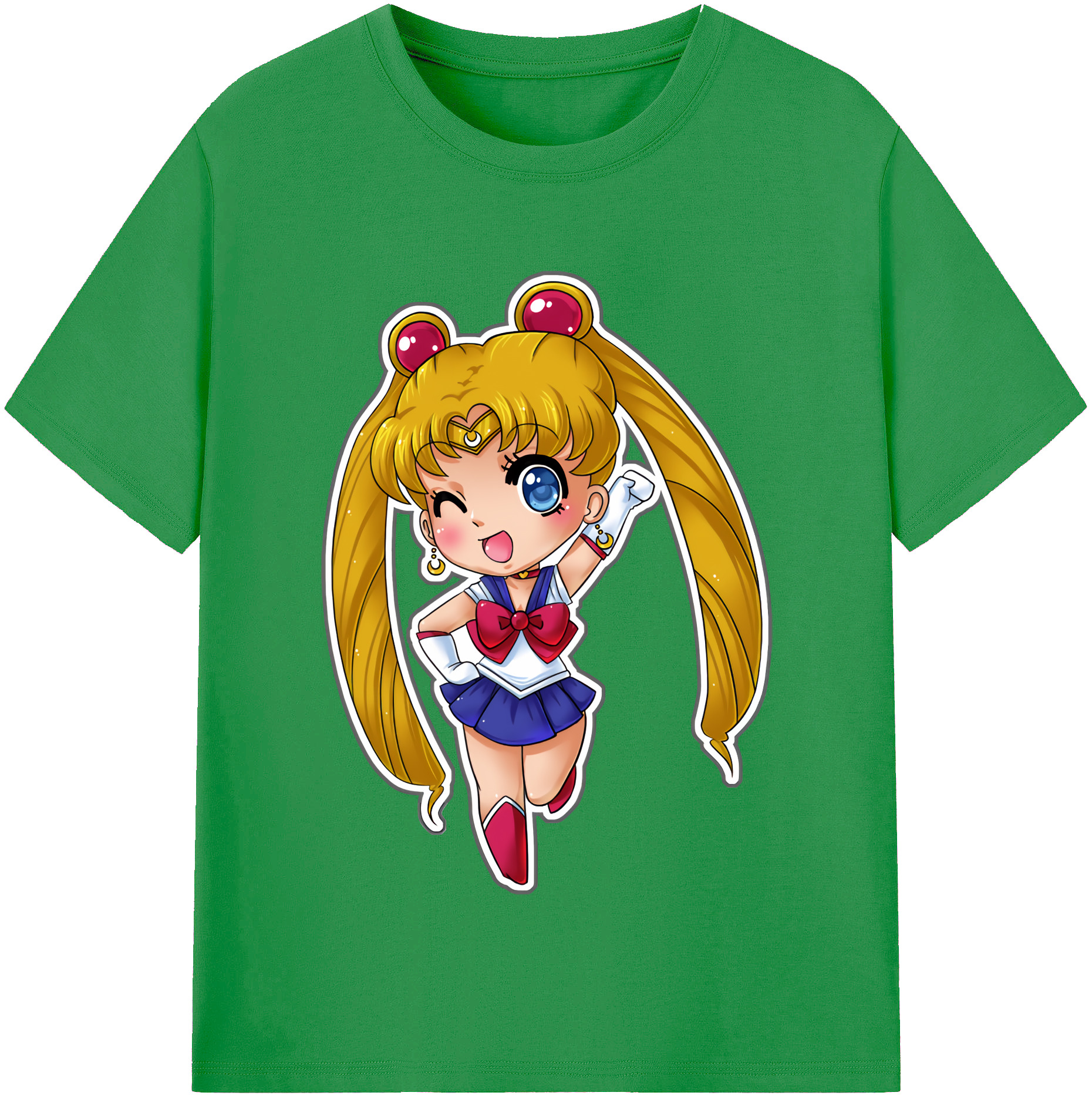 （画像用） 美少女戦士セーラームーン 月野 うさぎ つきの うさぎ Sailor Moon Tsukino Usagi レディースカジュアルプリントTシャツ（綿100％）