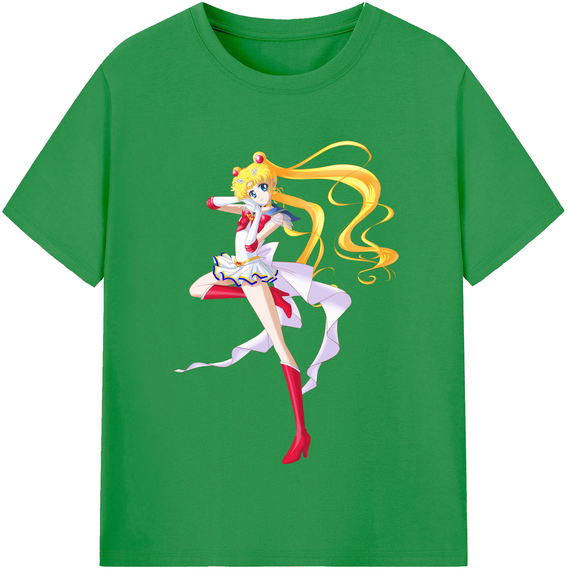 （画像用） 美少女戦士セーラームーン 月野 うさぎ つきの うさぎ Sailor Moon Tsukino Usagi レディースカジュアルプリントTシャツ（綿100％）