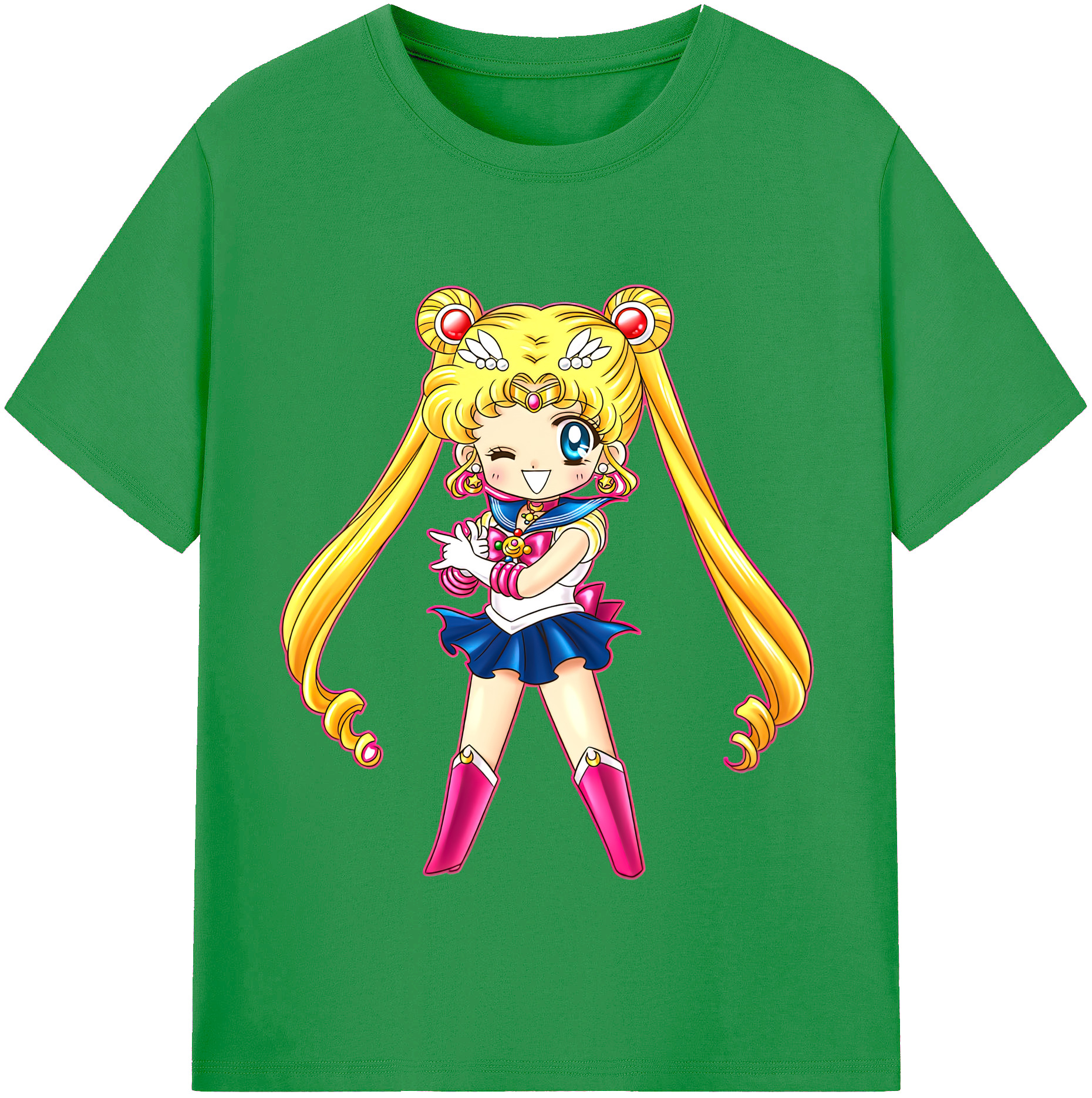 （画像用） 美少女戦士セーラームーン 月野 うさぎ つきの うさぎ Sailor Moon Tsukino Usagi レディースカジュアルプリントTシャツ（綿100％）