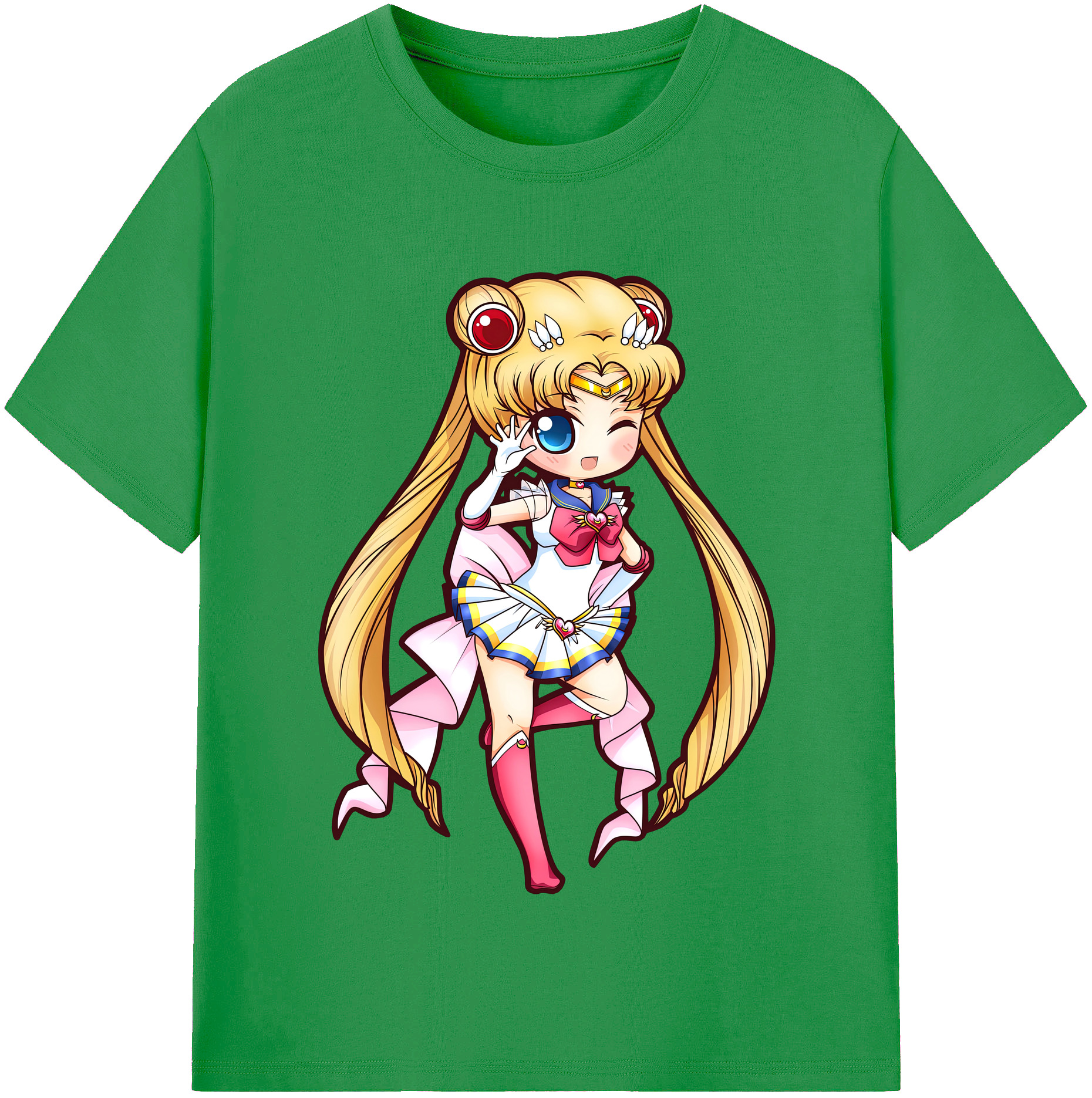 （画像用） 美少女戦士セーラームーン 月野 うさぎ つきの うさぎ Sailor Moon Tsukino Usagi レディースカジュアルプリントTシャツ（綿100％）