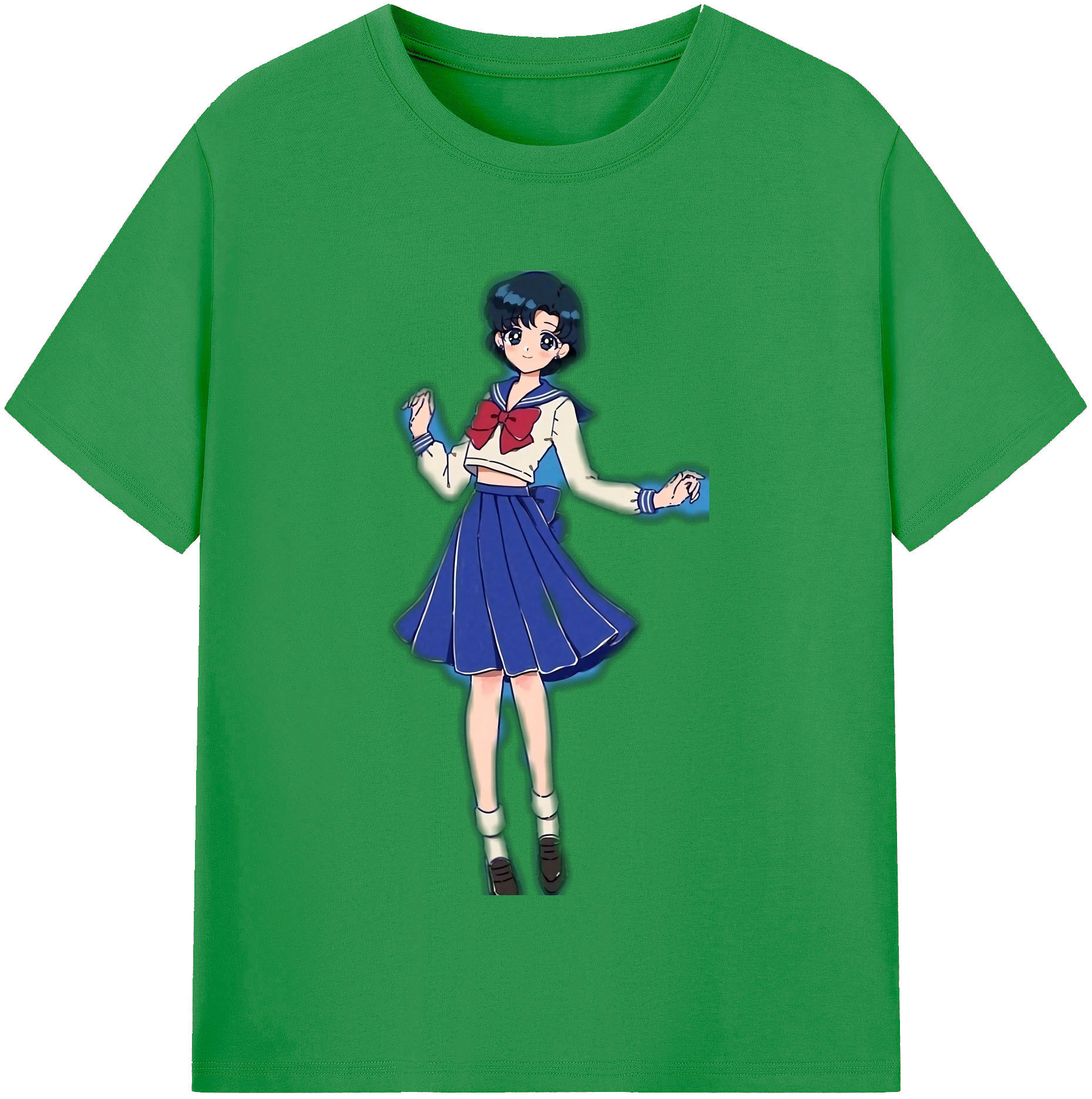 （画像用） 美少女戦士セーラームーン 水野 亜美 みずの あみ Sailor Moon Mizuno Ami レディースカジュアルプリントTシャツ（綿100％）