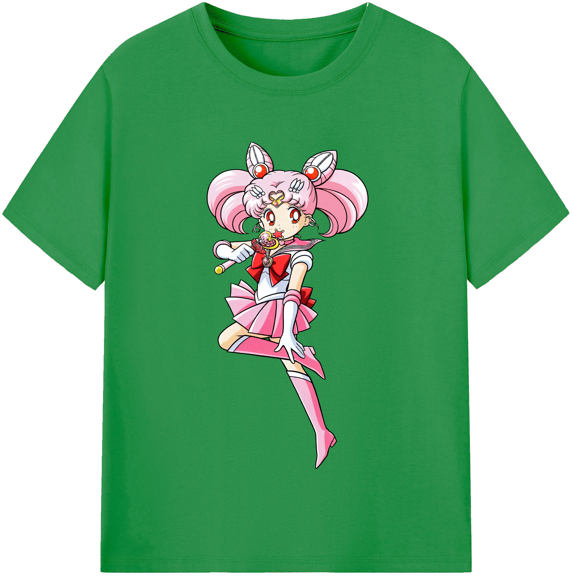 （画像用） 美少女戦士セーラームーン ちびうさ Sailor Moon Chibiusa Tsukino Usagi Small Lady Serenity レディースカジュアルプリントTシャツ（綿100％）