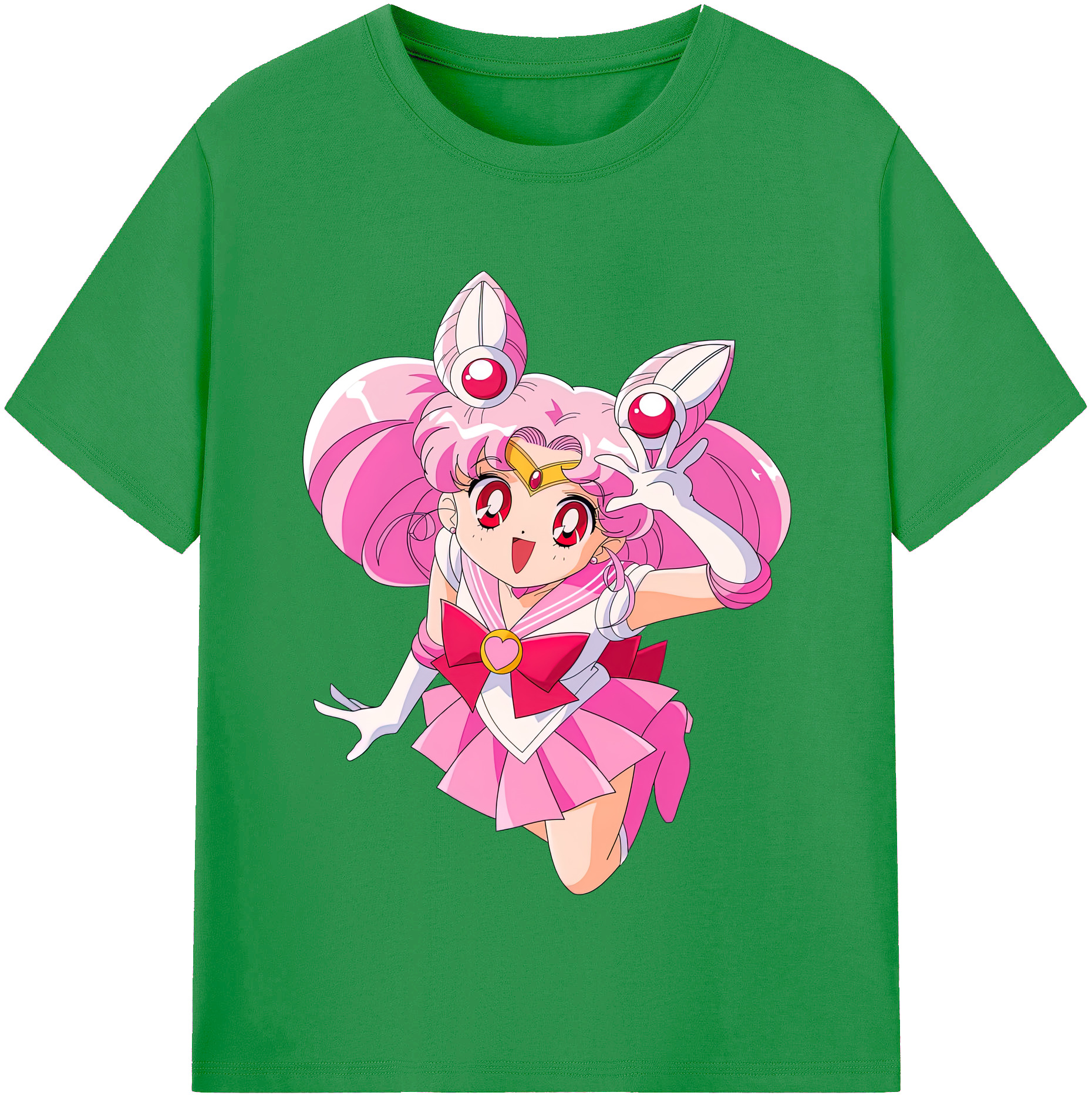 （画像用） 美少女戦士セーラームーン ちびうさ Sailor Moon Chibiusa Tsukino Usagi Small Lady Serenity レディースカジュアルプリントTシャツ（綿100％）