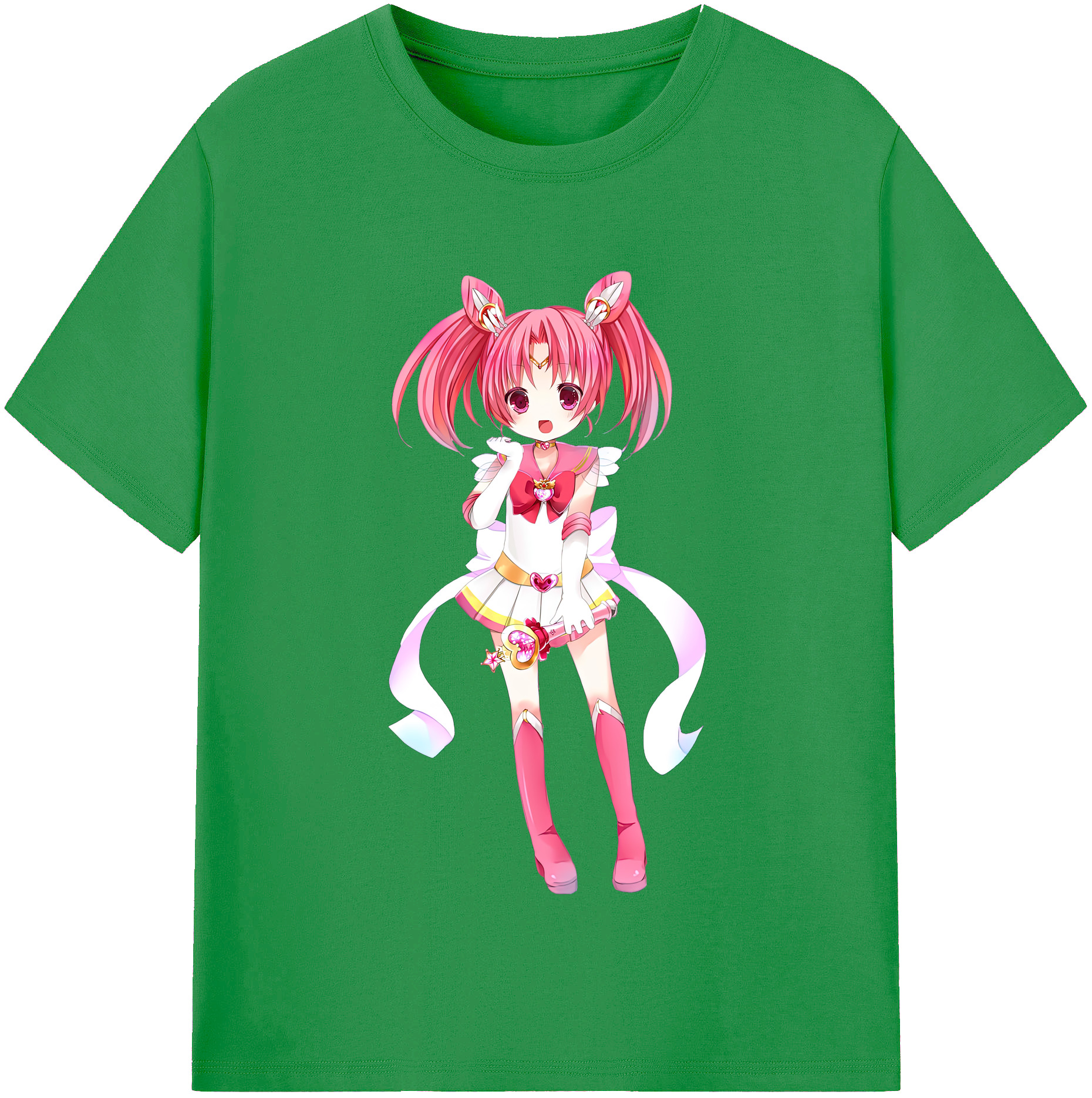 （画像用） 美少女戦士セーラームーン ちびうさ Sailor Moon Chibiusa Tsukino Usagi Small Lady Serenity レディースカジュアルプリントTシャツ（綿100％）