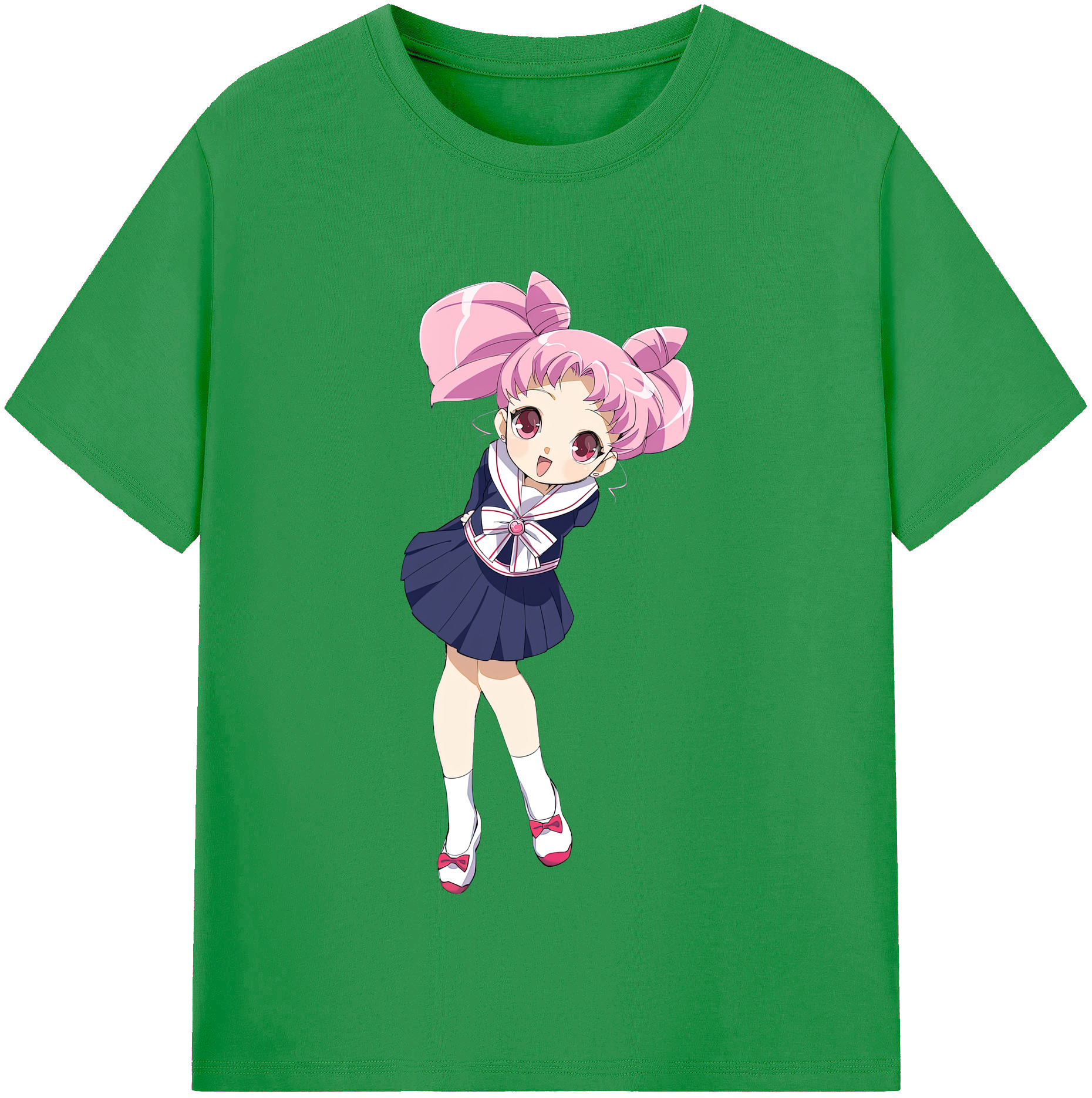 （画像用） 美少女戦士セーラームーン ちびうさ Sailor Moon Chibiusa Tsukino Usagi Small Lady Serenity レディースカジュアルプリントTシャツ（綿100％）
