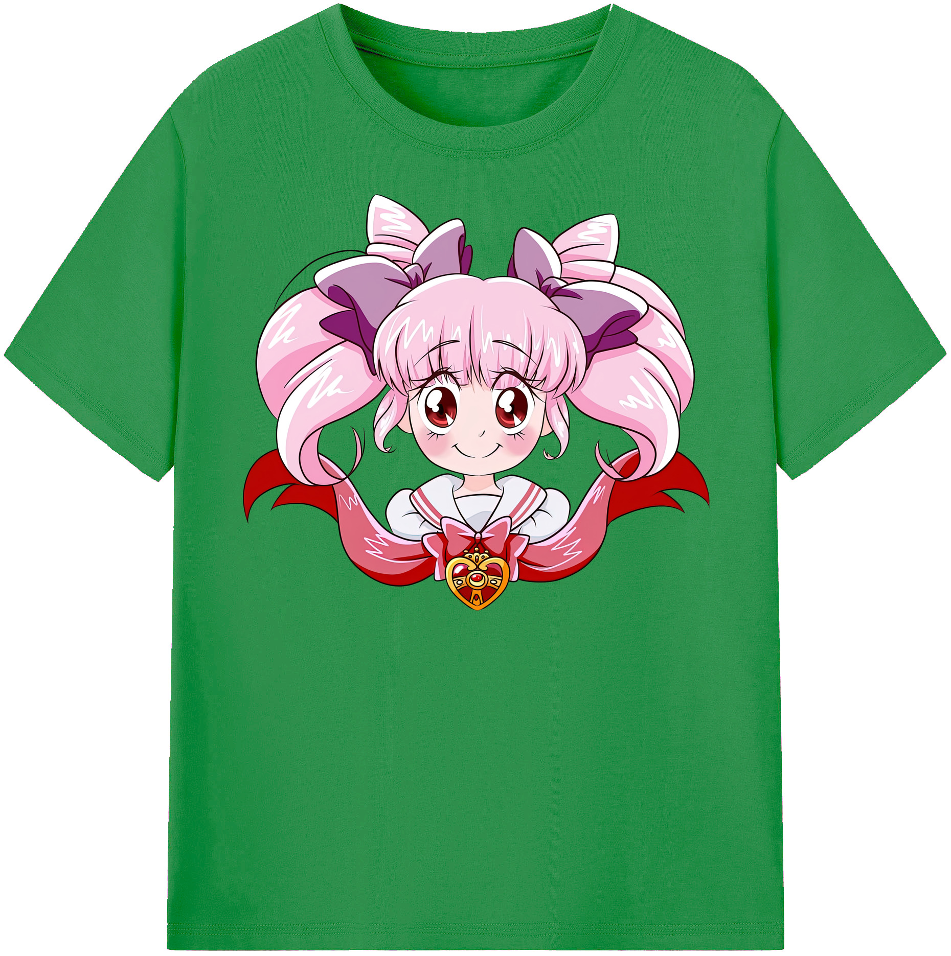 （画像用） 美少女戦士セーラームーン ちびうさ Sailor Moon Chibiusa Tsukino Usagi Small Lady Serenity レディースカジュアルプリントTシャツ（綿100％）
