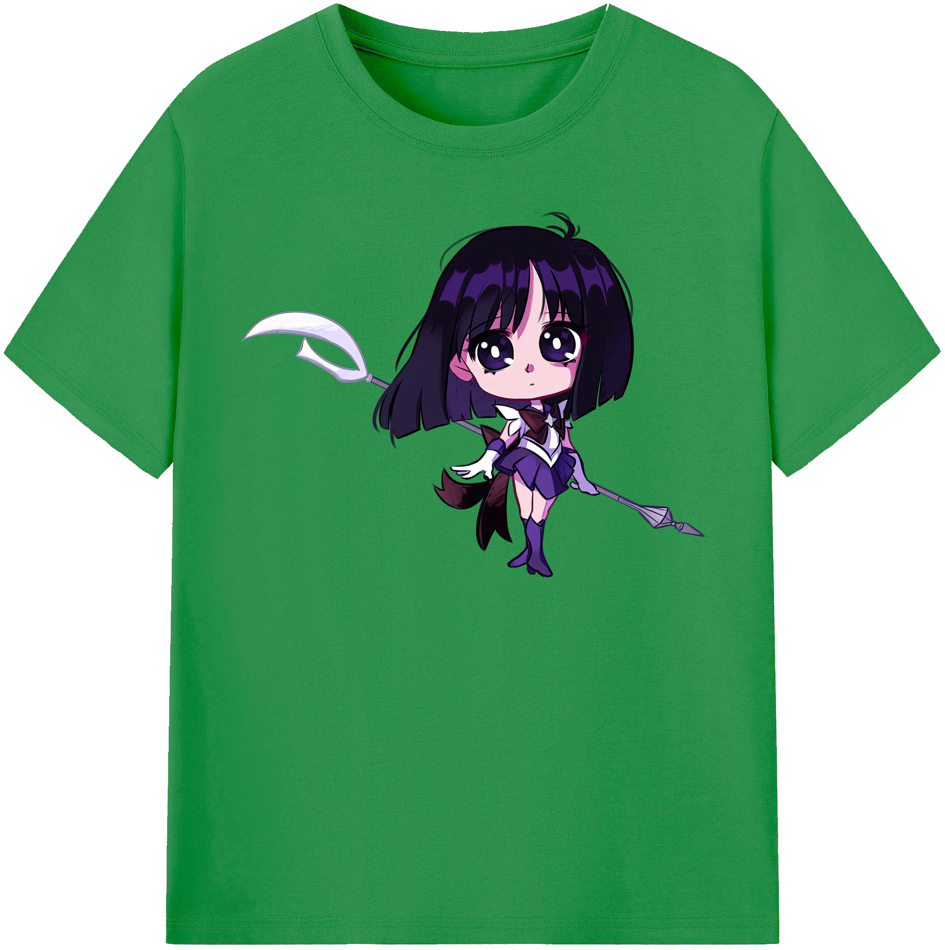 （画像用） 美少女戦士セーラームーン 土萠ほたる Sailor Moon Tomoe Hotaru （セーラーサターン；Sailor Saturn） レディースカジュアルプリントTシャツ（綿100％）