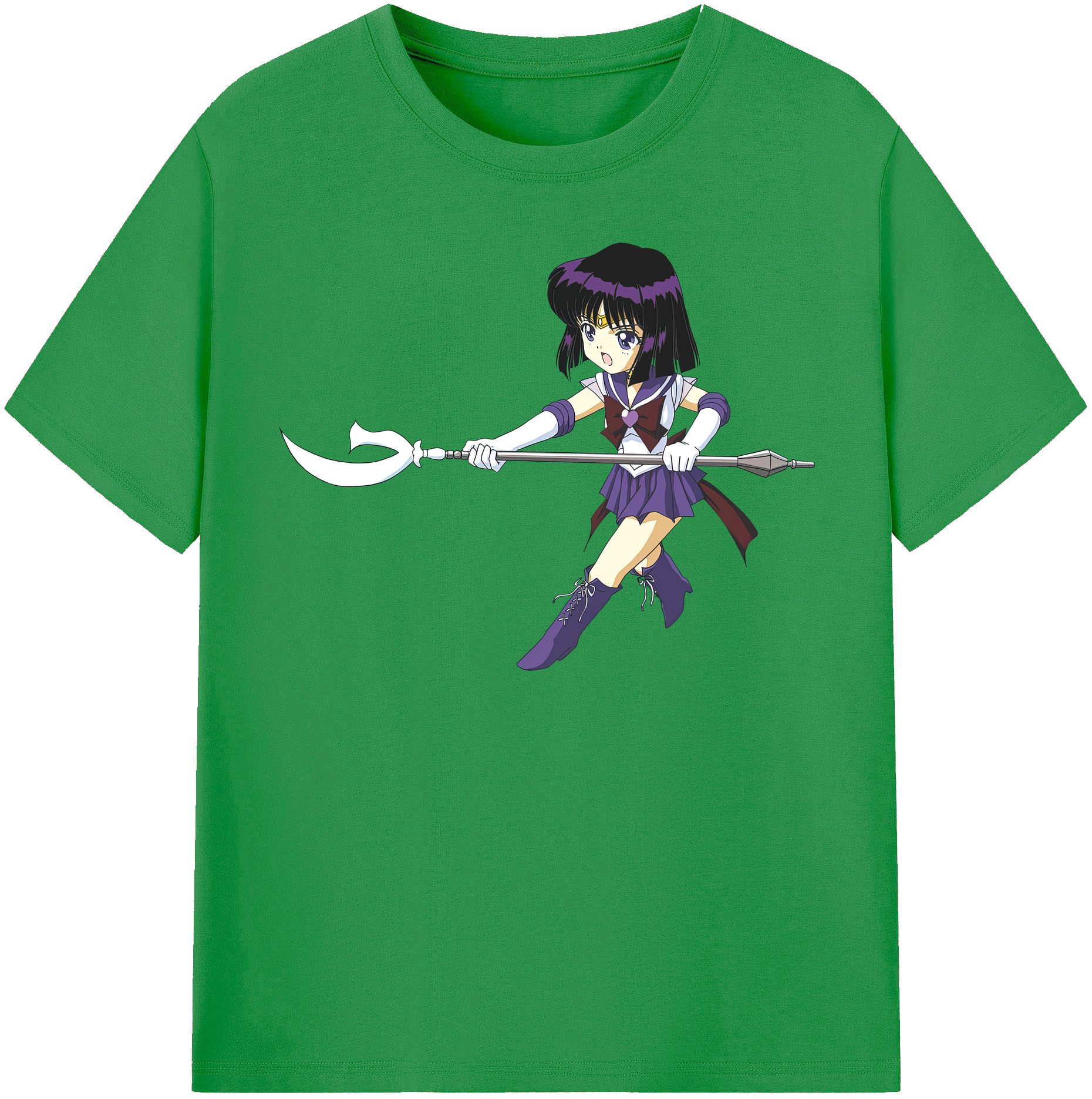 （画像用） 美少女戦士セーラームーン 土萠ほたる Sailor Moon Tomoe Hotaru （セーラーサターン；Sailor Saturn） レディースカジュアルプリントTシャツ（綿100％）