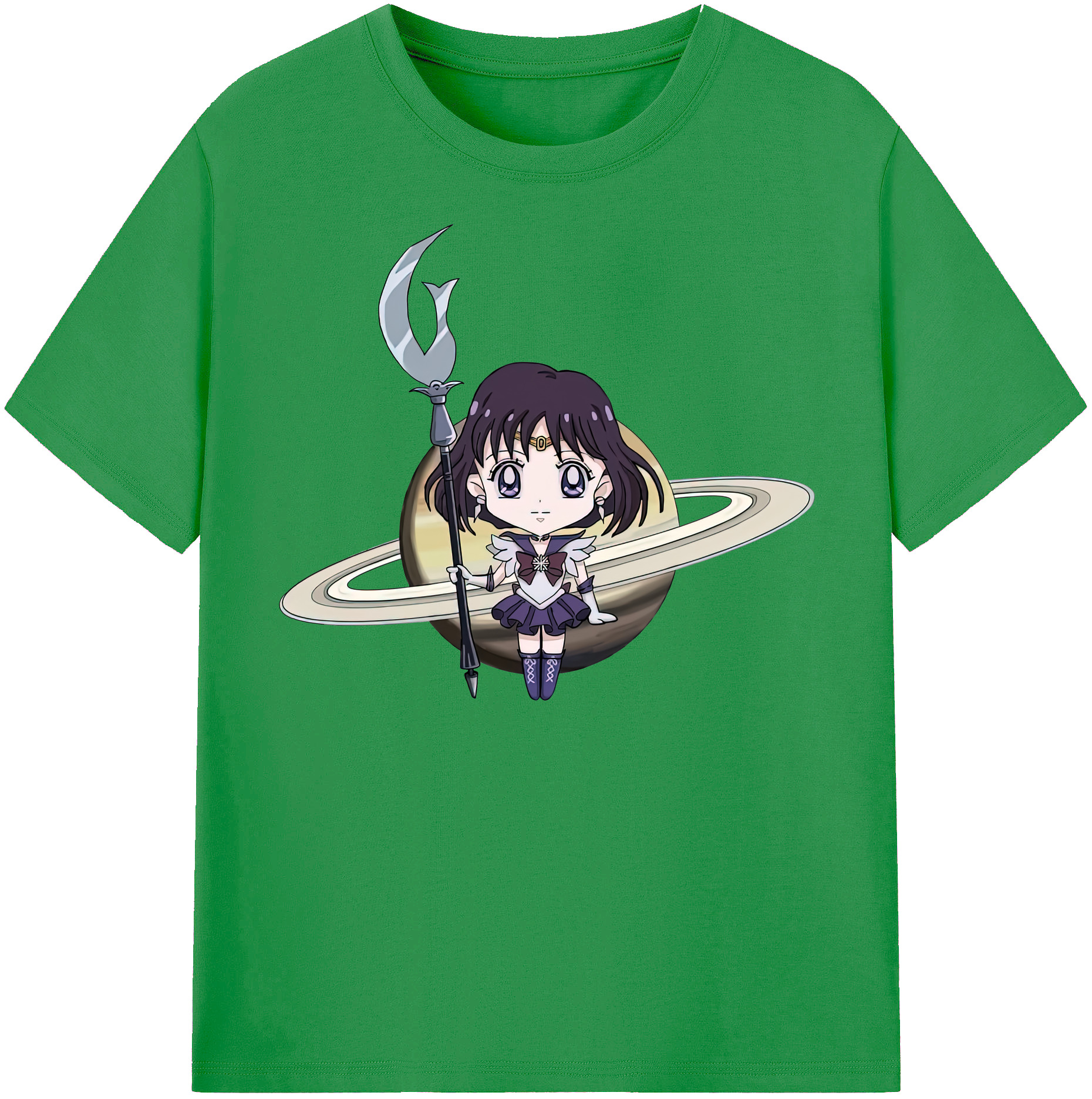 （画像用） 美少女戦士セーラームーン 土萠ほたる Sailor Moon Tomoe Hotaru （セーラーサターン；Sailor Saturn） レディースカジュアルプリントTシャツ（綿100％）