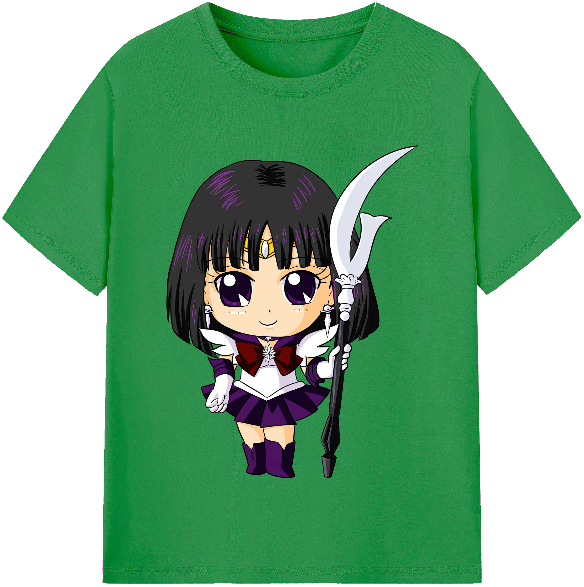 （画像用） 美少女戦士セーラームーン 土萠ほたる Sailor Moon Tomoe Hotaru （セーラーサターン；Sailor Saturn） レディースカジュアルプリントTシャツ（綿100％）