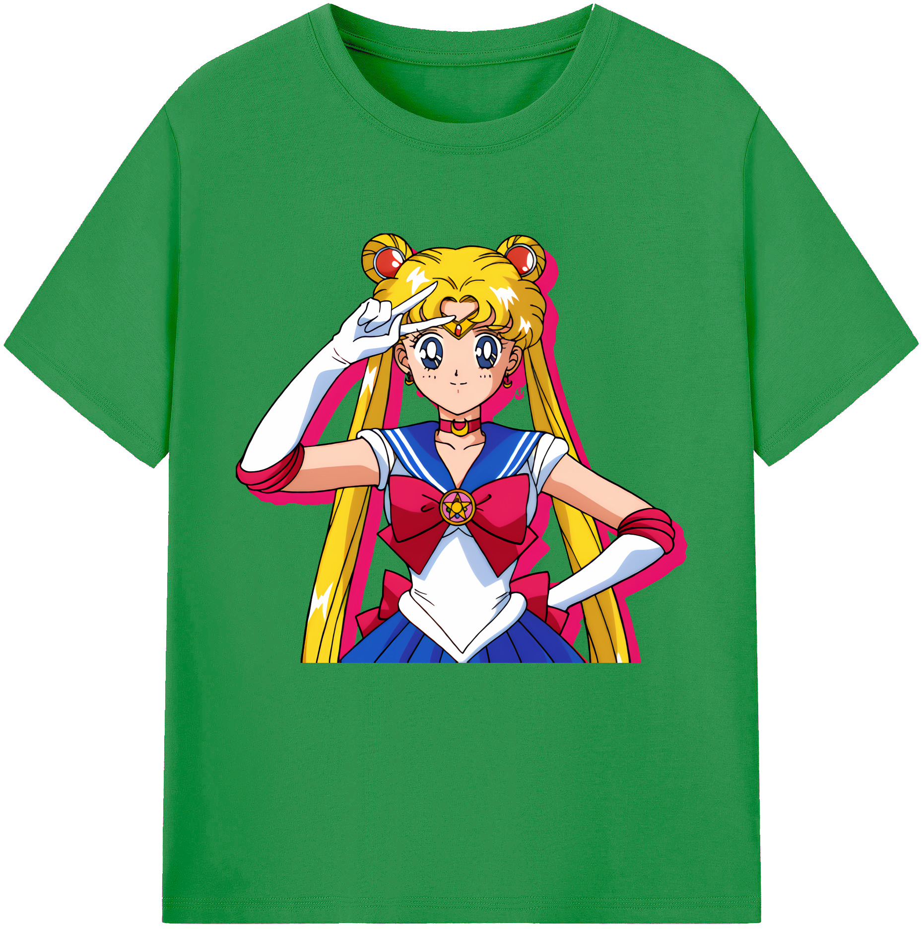 （画像用） 美少女戦士セーラームーン 月野 うさぎ つきの うさぎ Sailor Moon Tsukino Usagi レディースカジュアルプリントTシャツ（綿100％）
