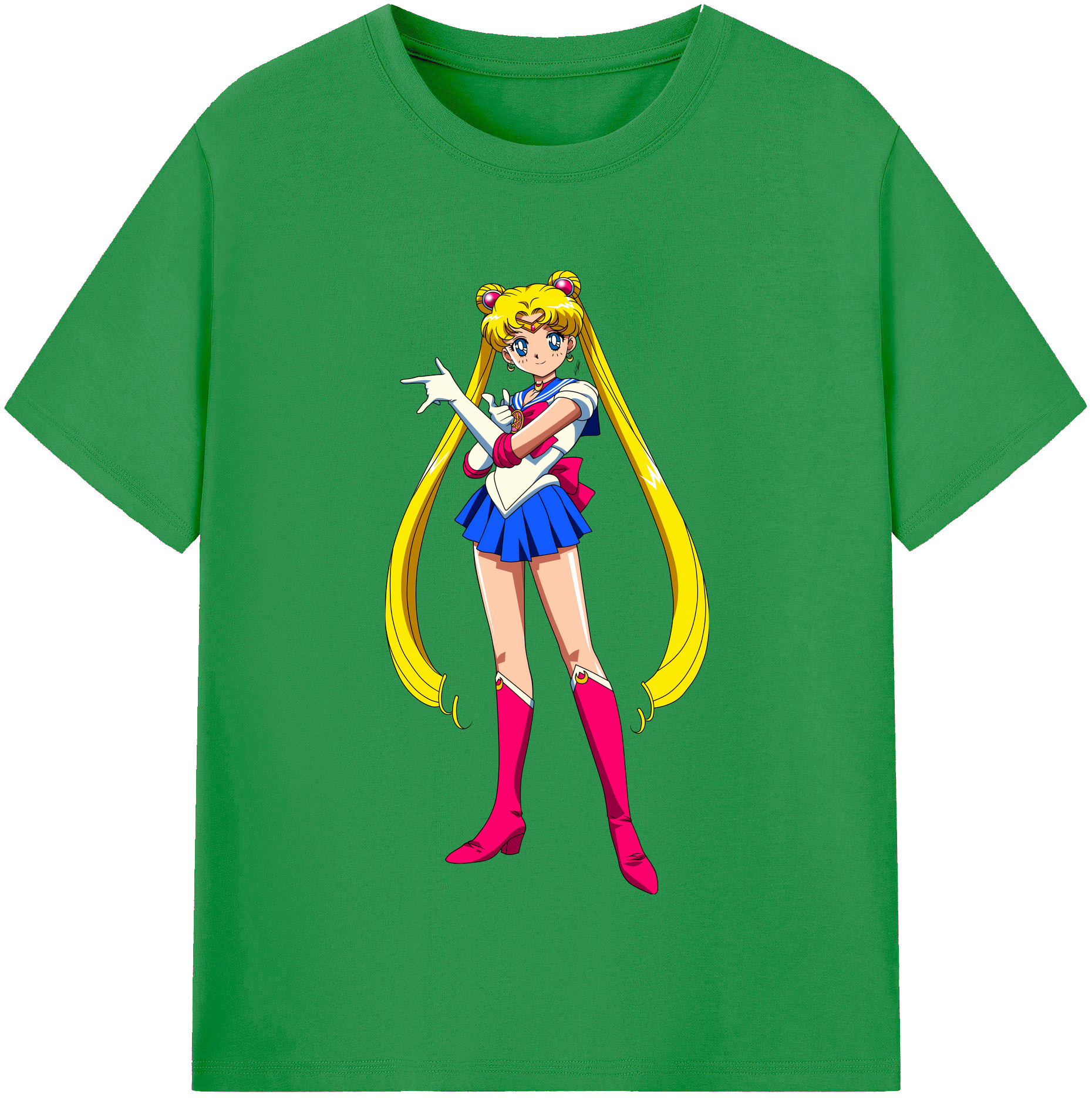 （画像用） 美少女戦士セーラームーン 月野 うさぎ つきの うさぎ Sailor Moon Tsukino Usagi レディースカジュアルプリントTシャツ（綿100％）