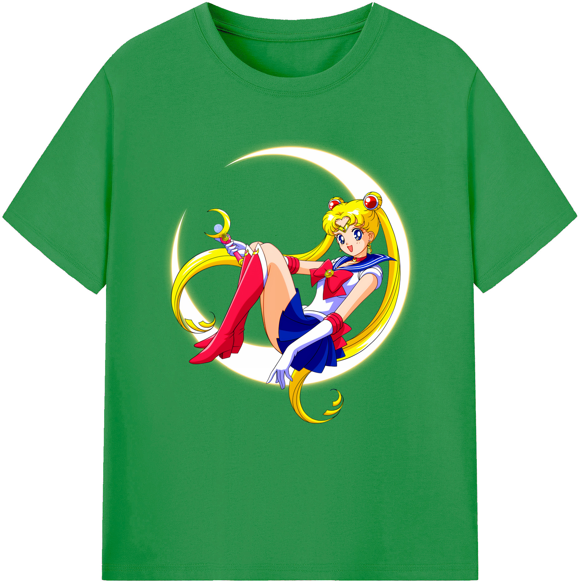 （画像用） 美少女戦士セーラームーン 月野 うさぎ つきの うさぎ Sailor Moon Tsukino Usagi レディースカジュアルプリントTシャツ（綿100％）
