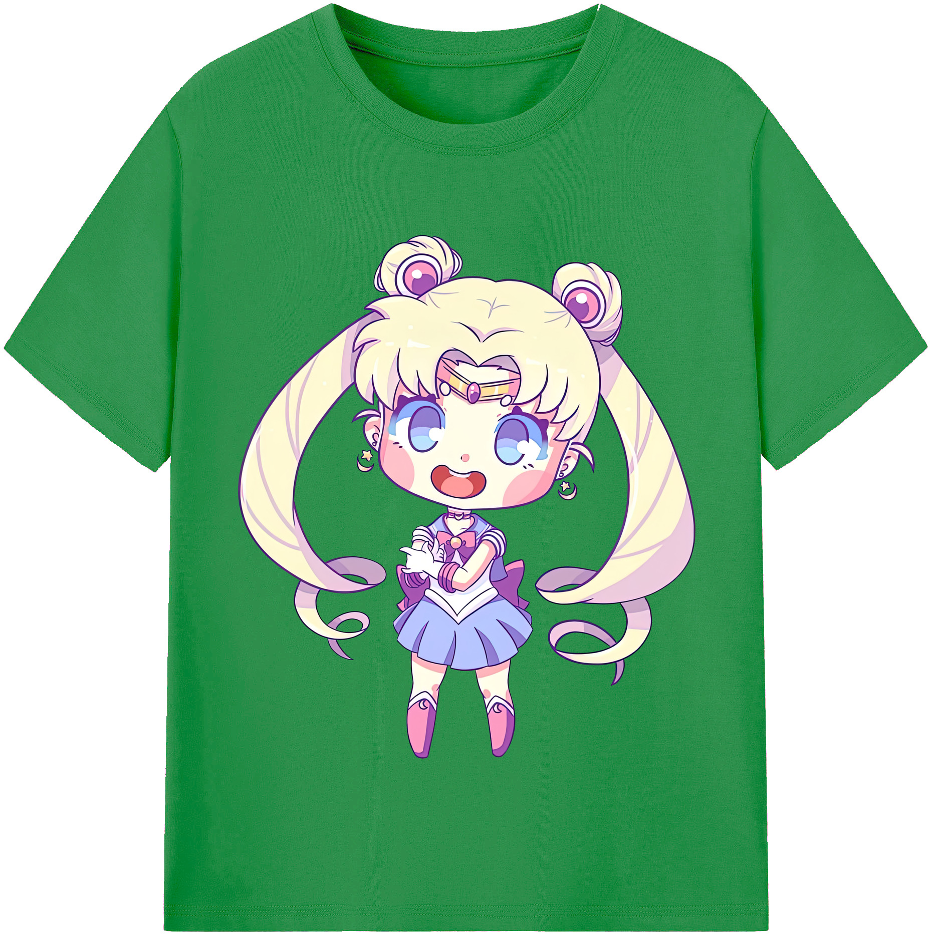 （画像用） 美少女戦士セーラームーン 月野 うさぎ つきの うさぎ Sailor Moon Tsukino Usagi レディースカジュアルプリントTシャツ（綿100％）