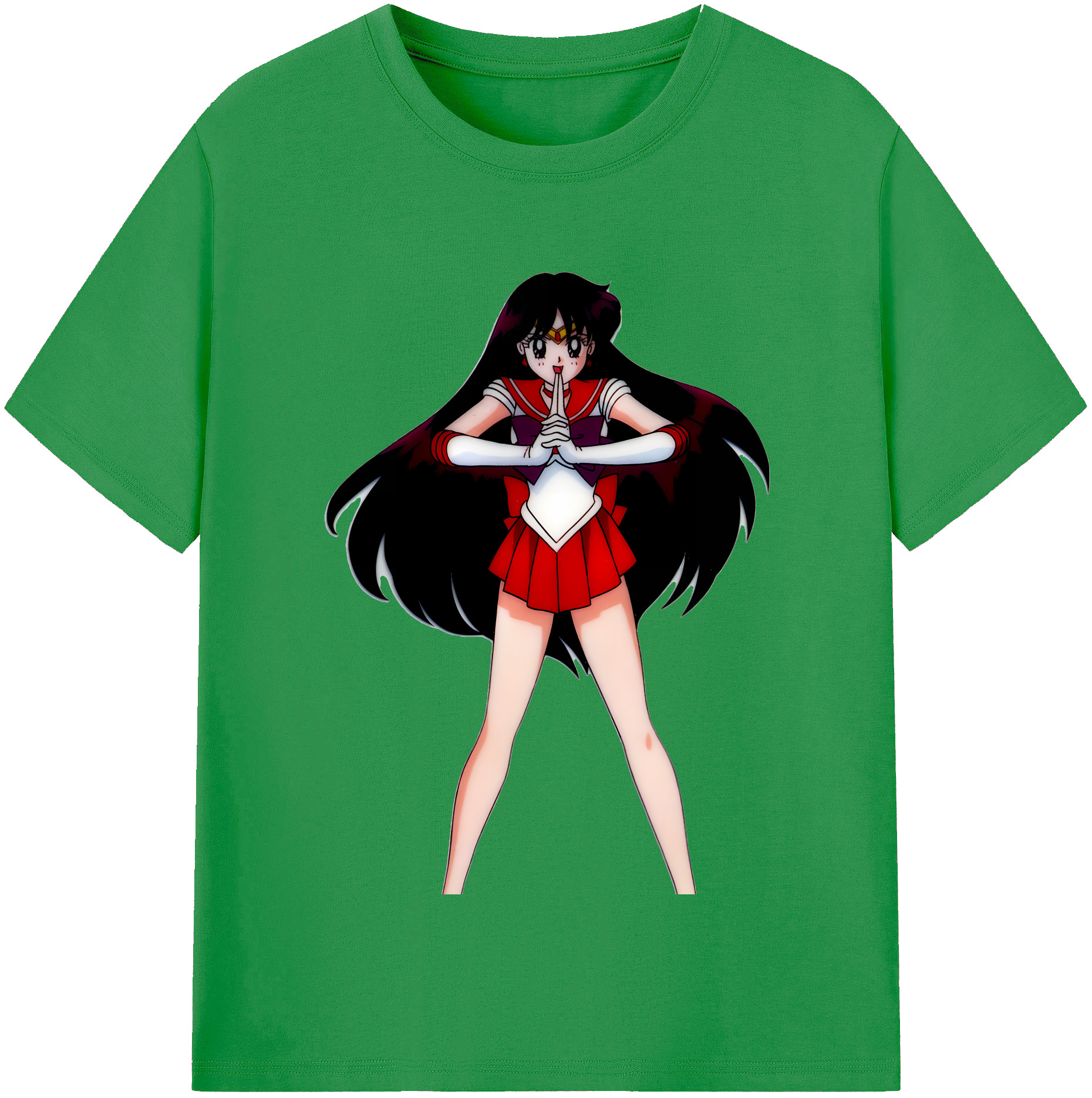 （画像用） 美少女戦士セーラームーン 火野レイ ひの レイ Sailor Moon Hino Rei （セーラーマーズ,Sailor Mars） レディースカジュアルプリントTシャツ（綿100％）