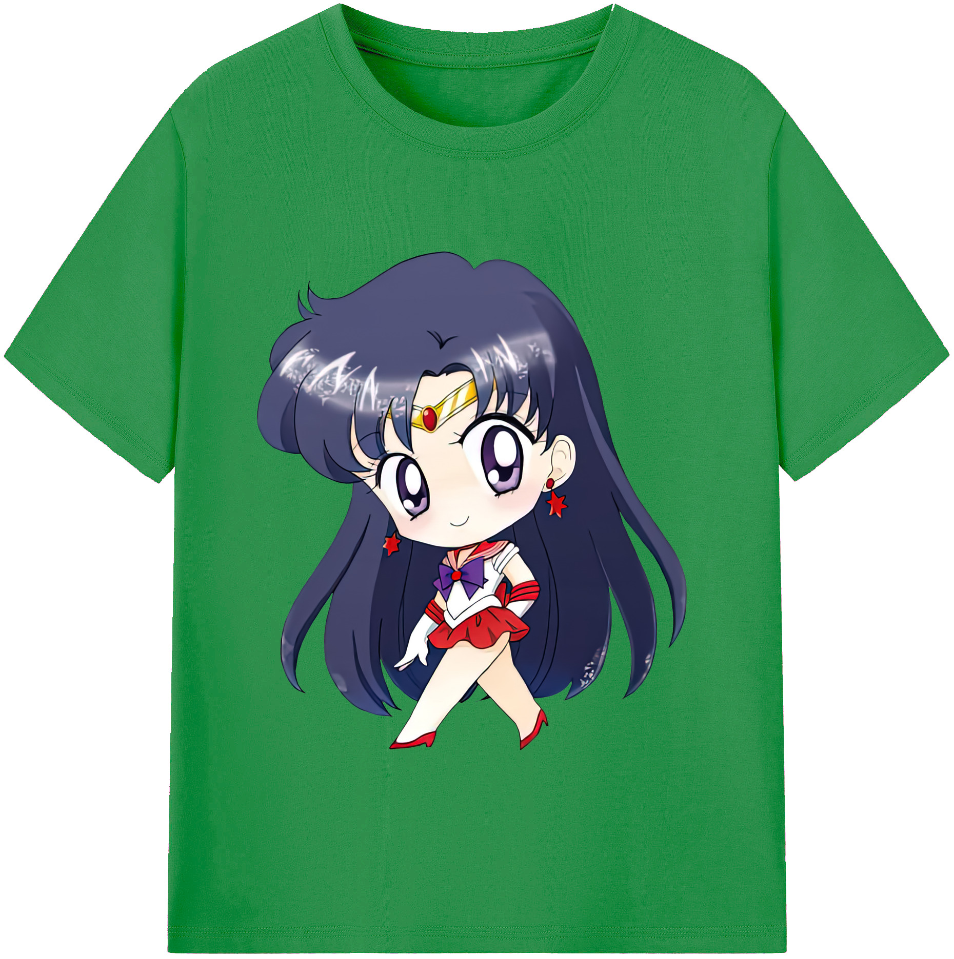 （画像用） 美少女戦士セーラームーン 火野レイ ひの レイ Sailor Moon Hino Rei （セーラーマーズ,Sailor Mars） レディースカジュアルプリントTシャツ（綿100％）
