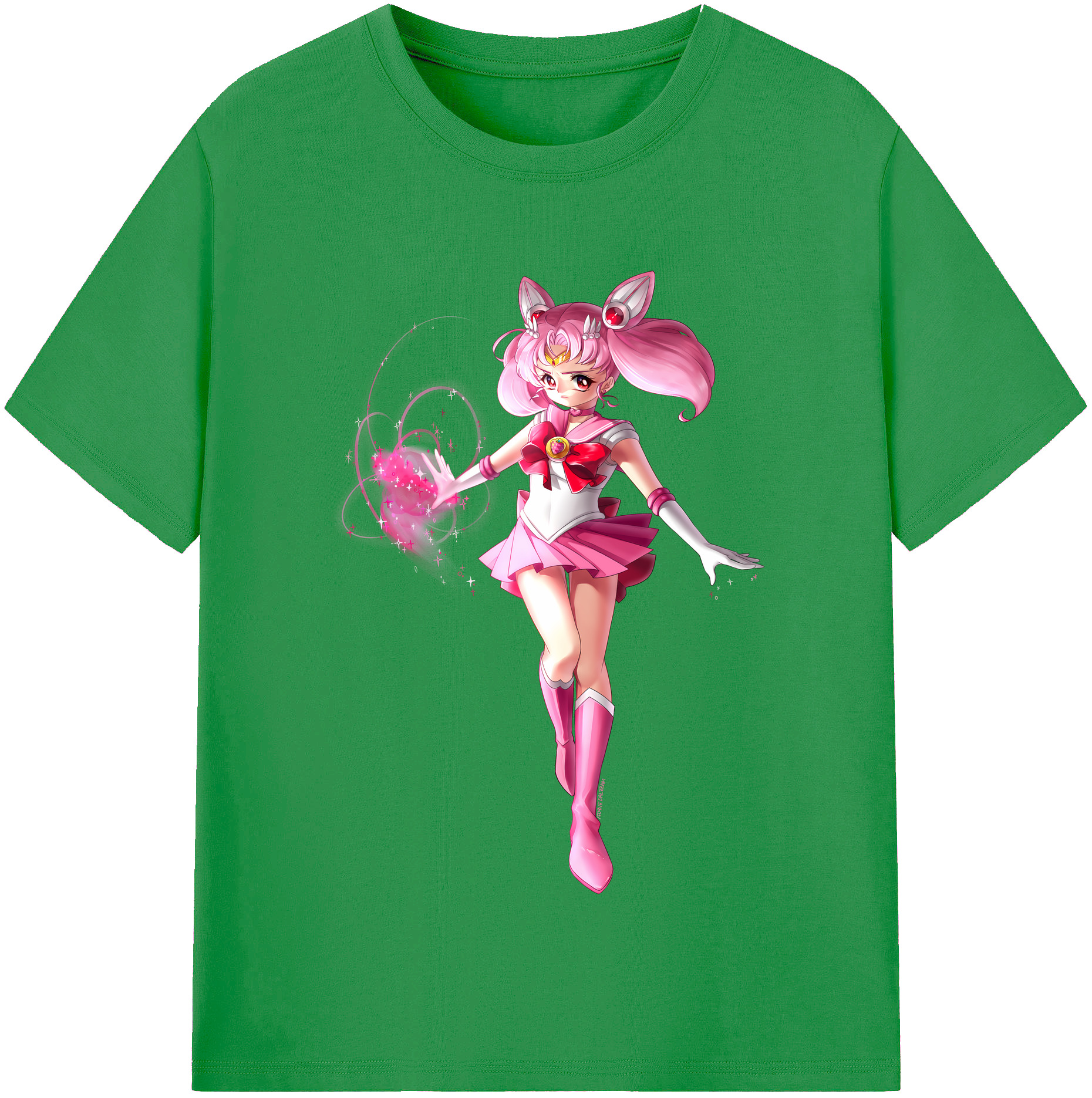（画像用） 美少女戦士セーラームーン ちびうさ Sailor Moon Chibiusa Tsukino Usagi Small Lady Serenity レディースカジュアルプリントTシャツ（綿100％）