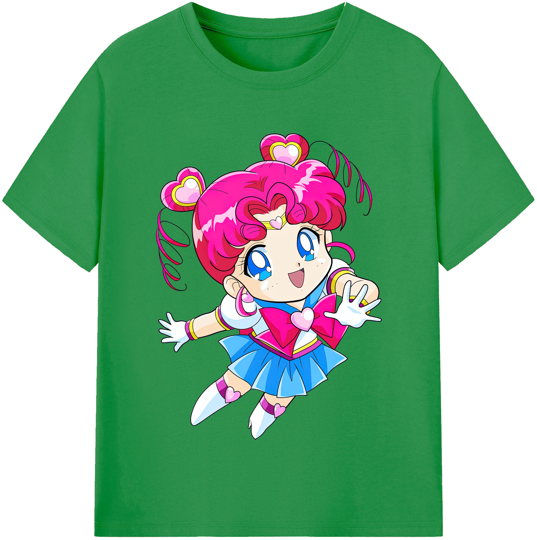 （画像用） 美少女戦士セーラームーン ちびうさ Sailor Moon Chibiusa Tsukino Usagi Small Lady Serenity レディースカジュアルプリントTシャツ（綿100％）