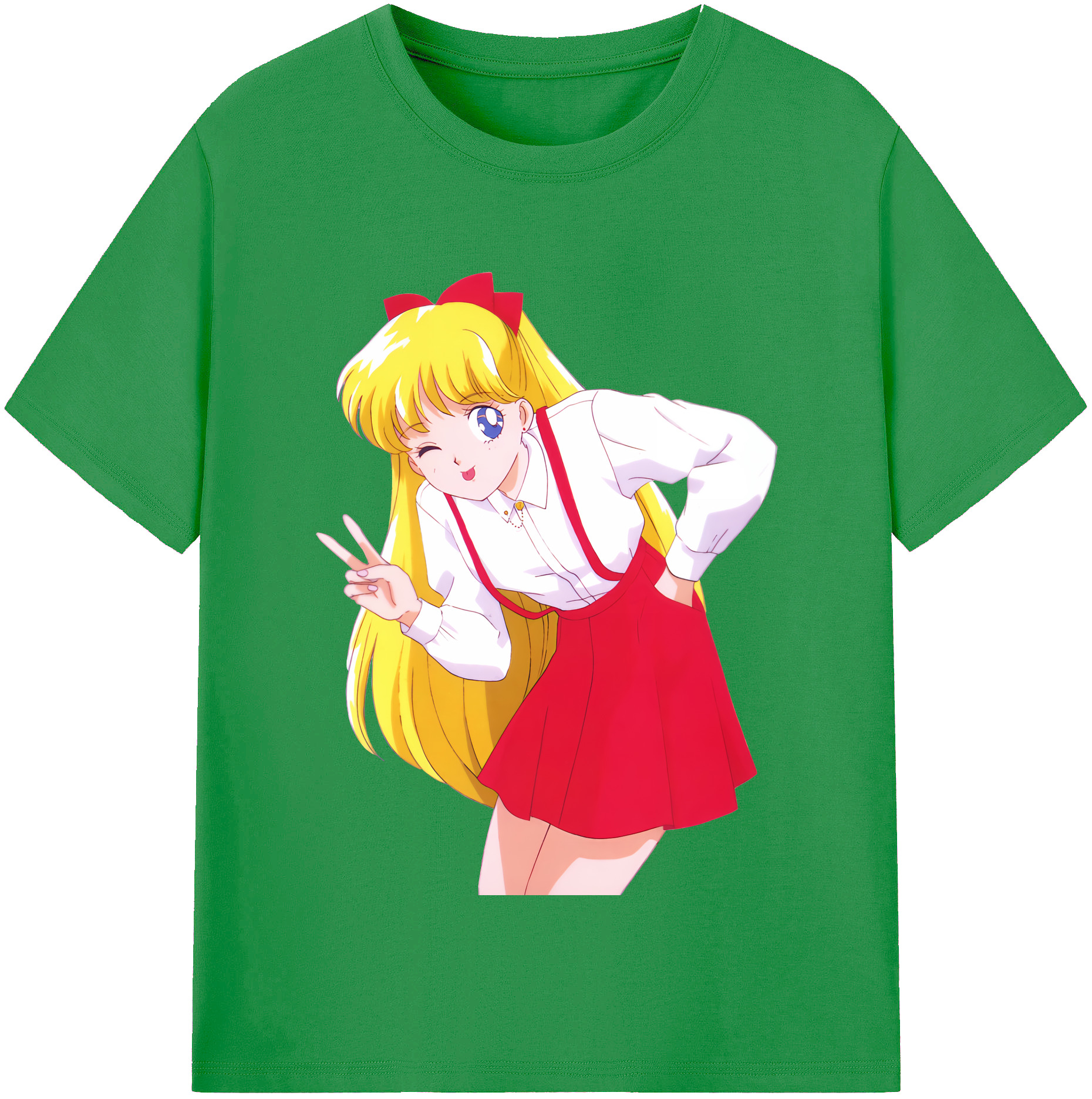 （画像用） 美少女戦士セーラームーン 愛野 美奈子 あいの みなこ Sailor Moon Aino Minako レディースカジュアルプリントTシャツ（綿100％）