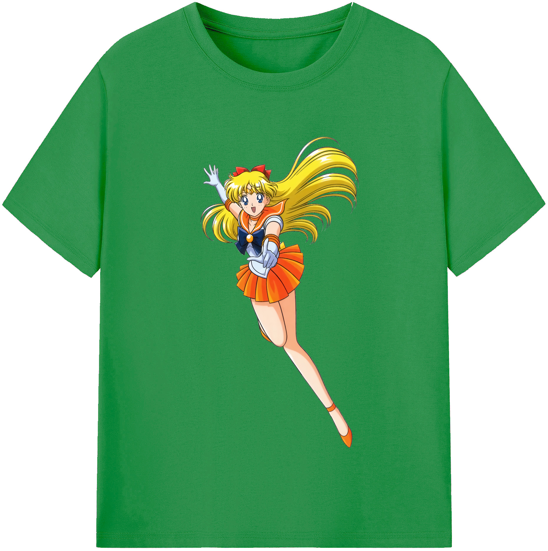 （画像用） 美少女戦士セーラームーン 愛野 美奈子 あいの みなこ Sailor Moon Aino Minako レディースカジュアルプリントTシャツ（綿100％）