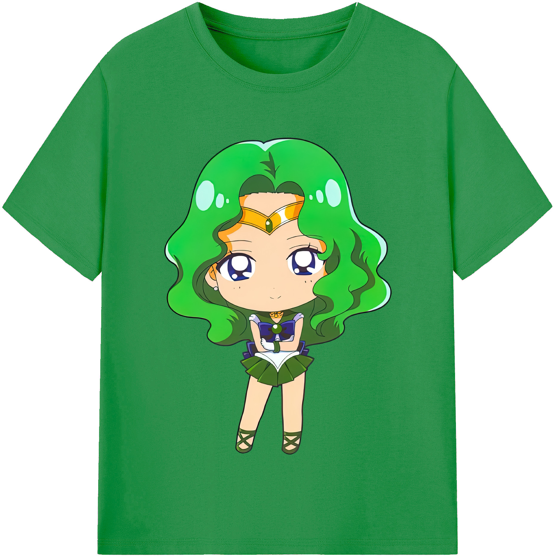 （画像用） 美少女戦士セーラームーン 海王 みちる（かいおう みちる） Sailor Moon Kaiou Michiru レディースカジュアルプリントTシャツ（綿100％）