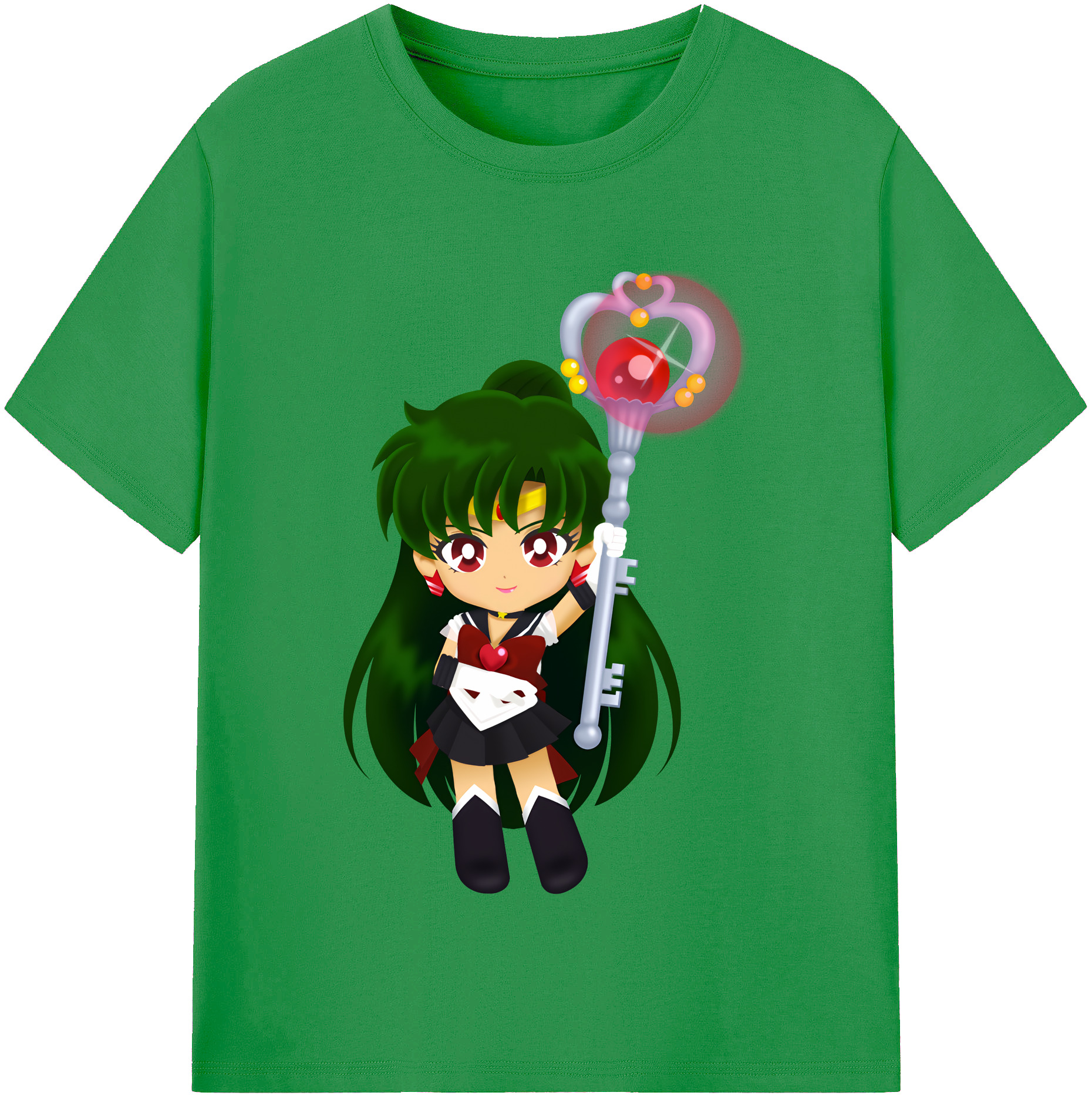 （画像用） 美少女戦士セーラームーン 冥王せつな Sailor Moon Meiou Setsuna レディースカジュアルプリントTシャツ（綿100％）