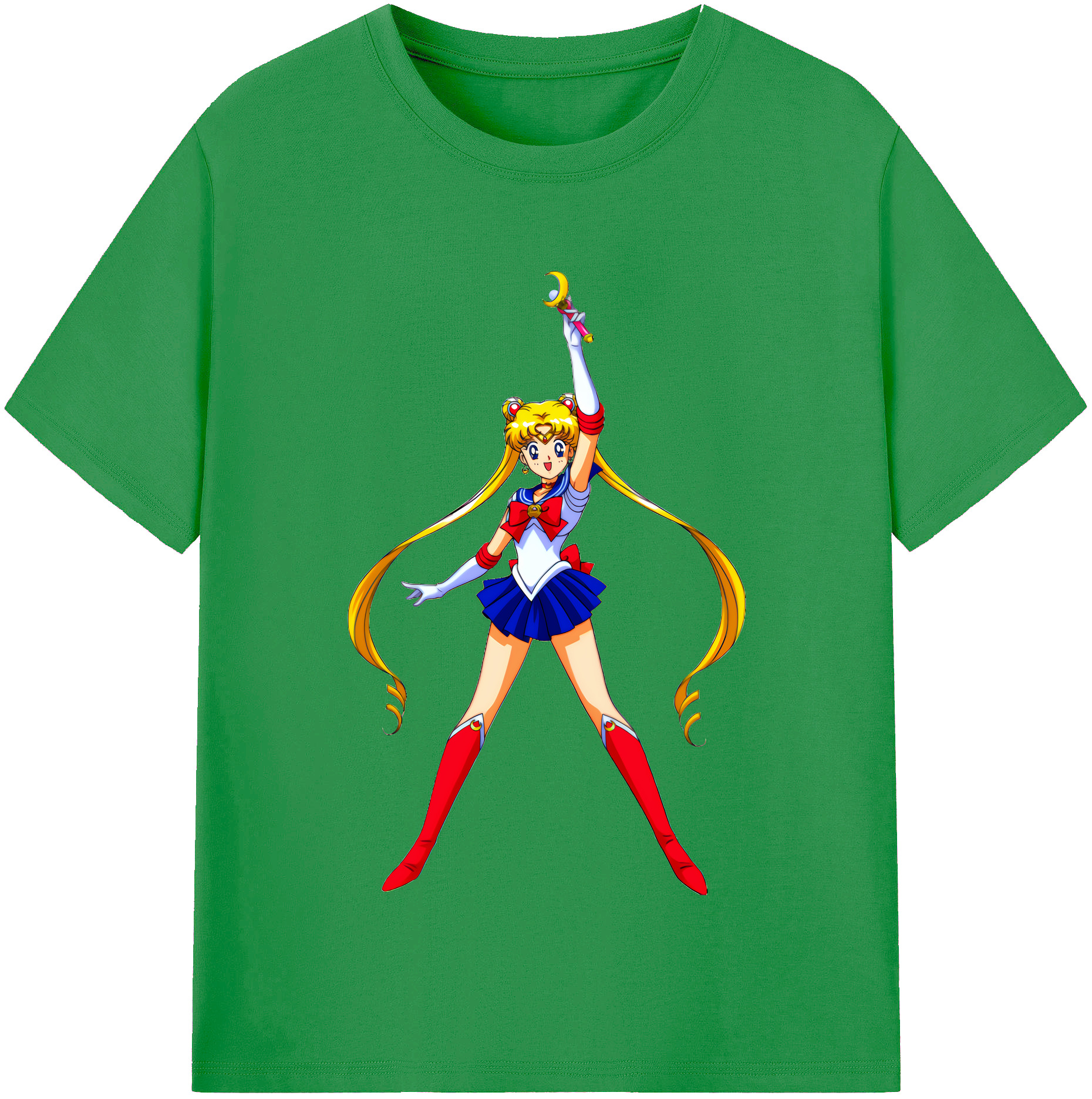 （画像用） 美少女戦士セーラームーン 月野 うさぎ つきの うさぎ Sailor Moon Tsukino Usagi レディースカジュアルプリントTシャツ（綿100％）