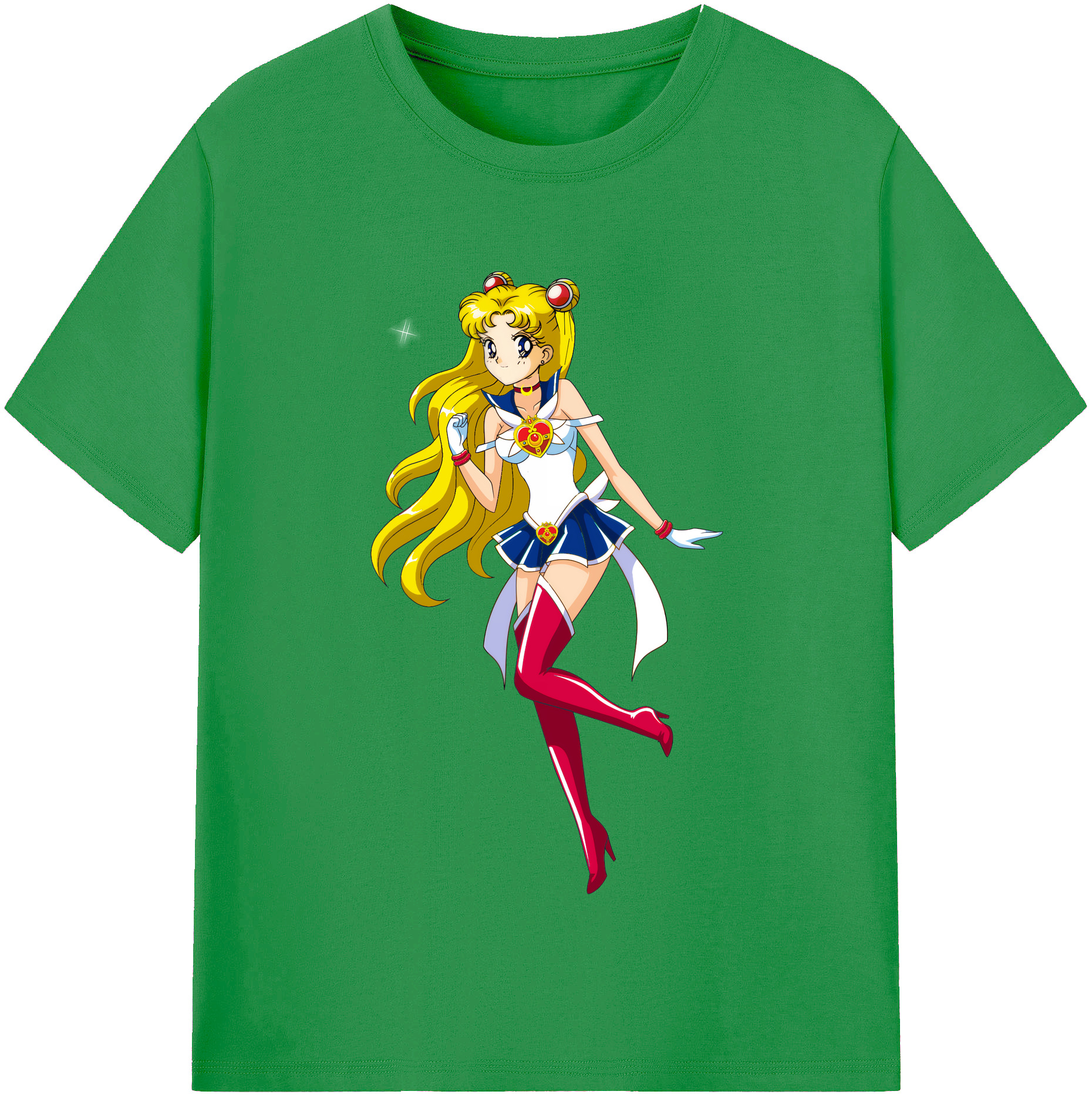 （画像用） 美少女戦士セーラームーン 月野 うさぎ つきの うさぎ Sailor Moon Tsukino Usagi レディースカジュアルプリントTシャツ（綿100％）