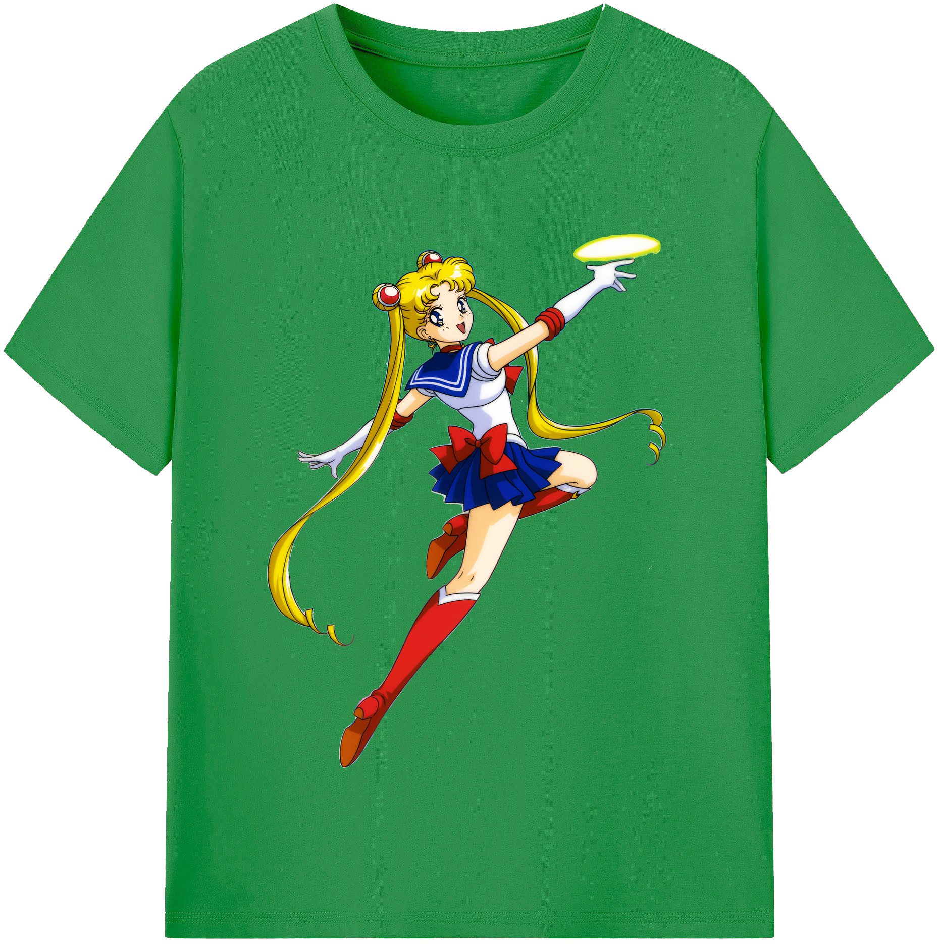 （画像用） 美少女戦士セーラームーン 月野 うさぎ つきの うさぎ Sailor Moon Tsukino Usagi レディースカジュアルプリントTシャツ（綿100％）