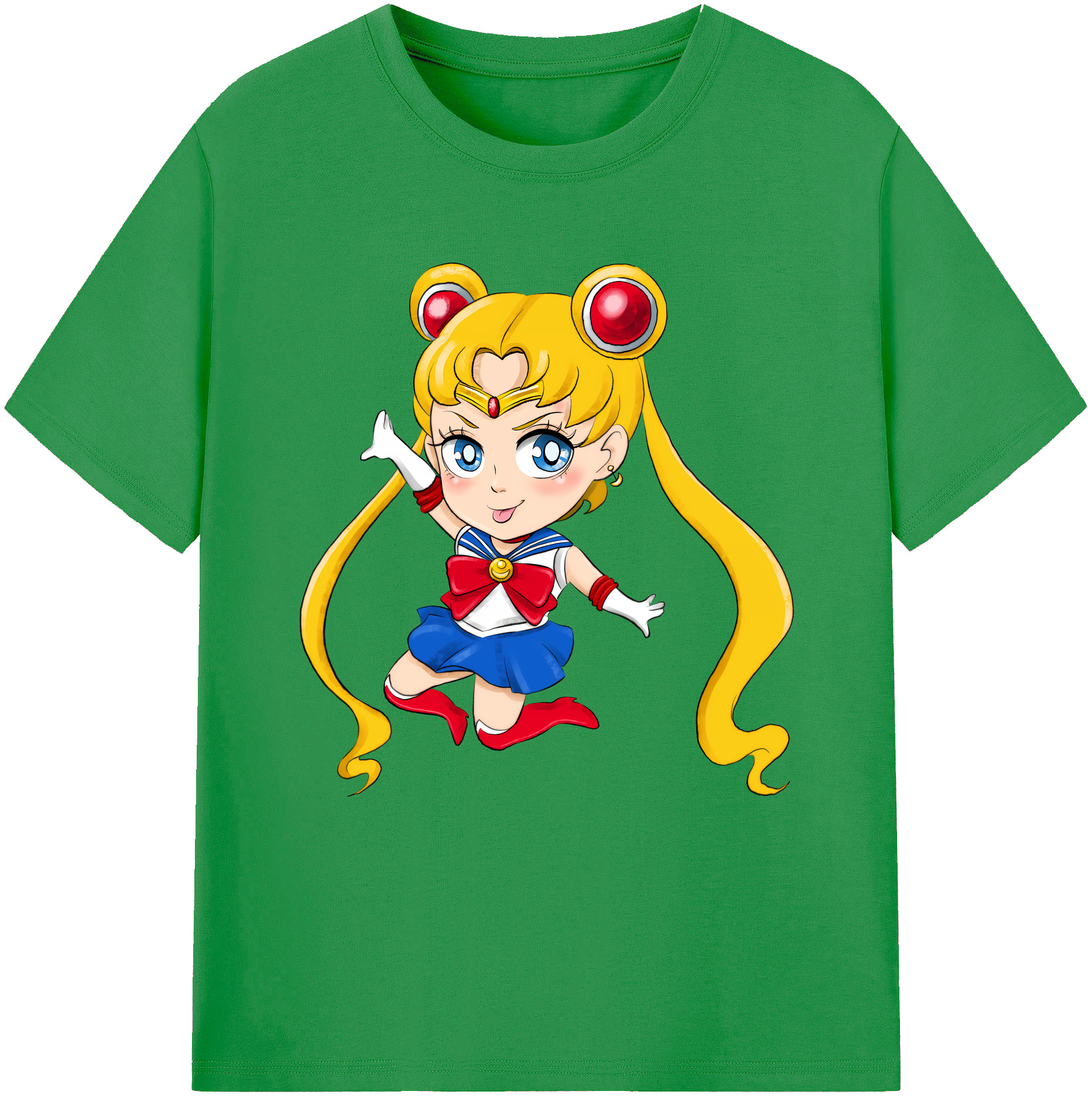 （画像用） 美少女戦士セーラームーン 月野 うさぎ つきの うさぎ Sailor Moon Tsukino Usagi レディースカジュアルプリントTシャツ（綿100％）