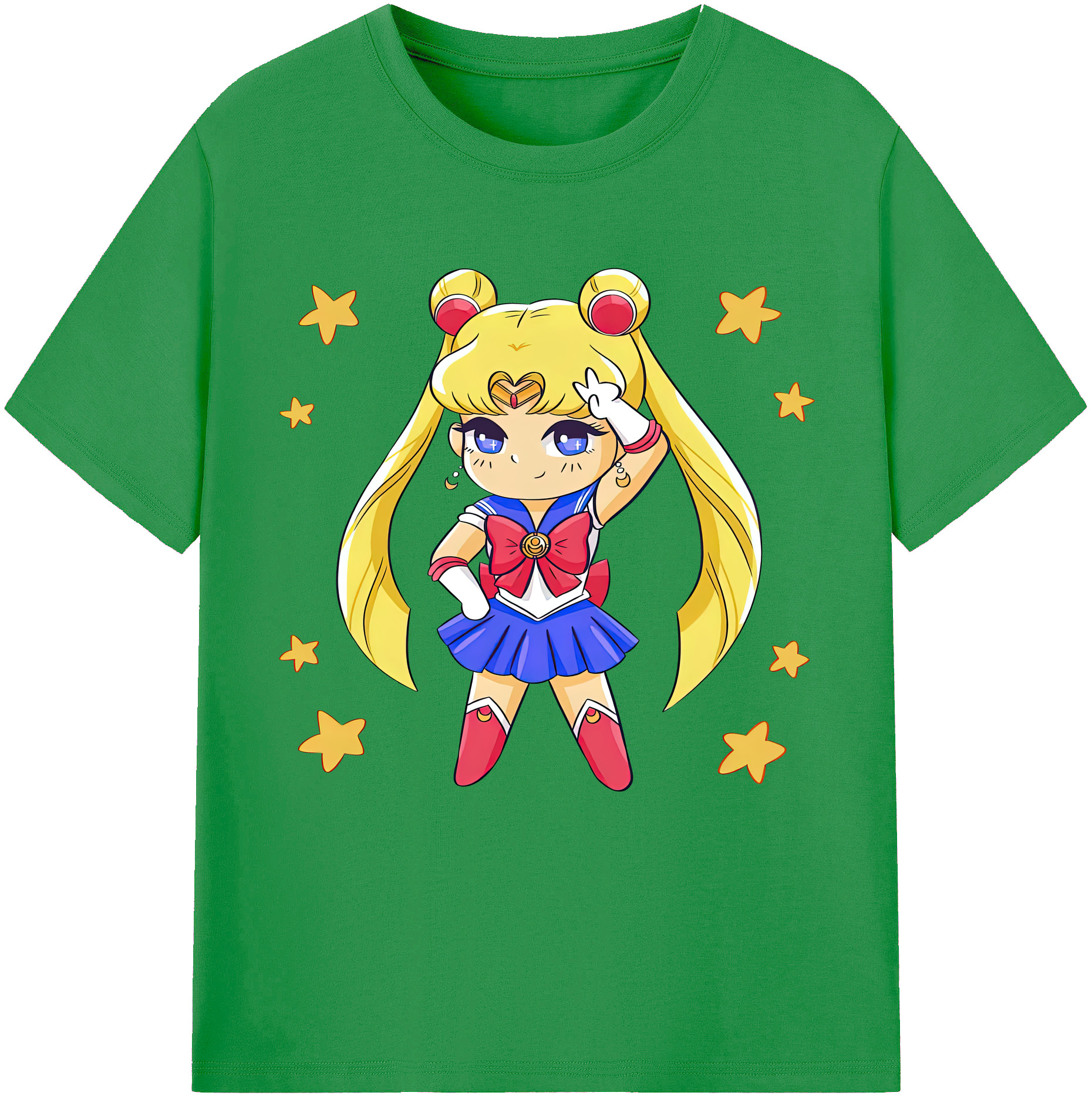 （画像用） 美少女戦士セーラームーン 月野 うさぎ つきの うさぎ Sailor Moon Tsukino Usagi レディースカジュアルプリントTシャツ（綿100％）