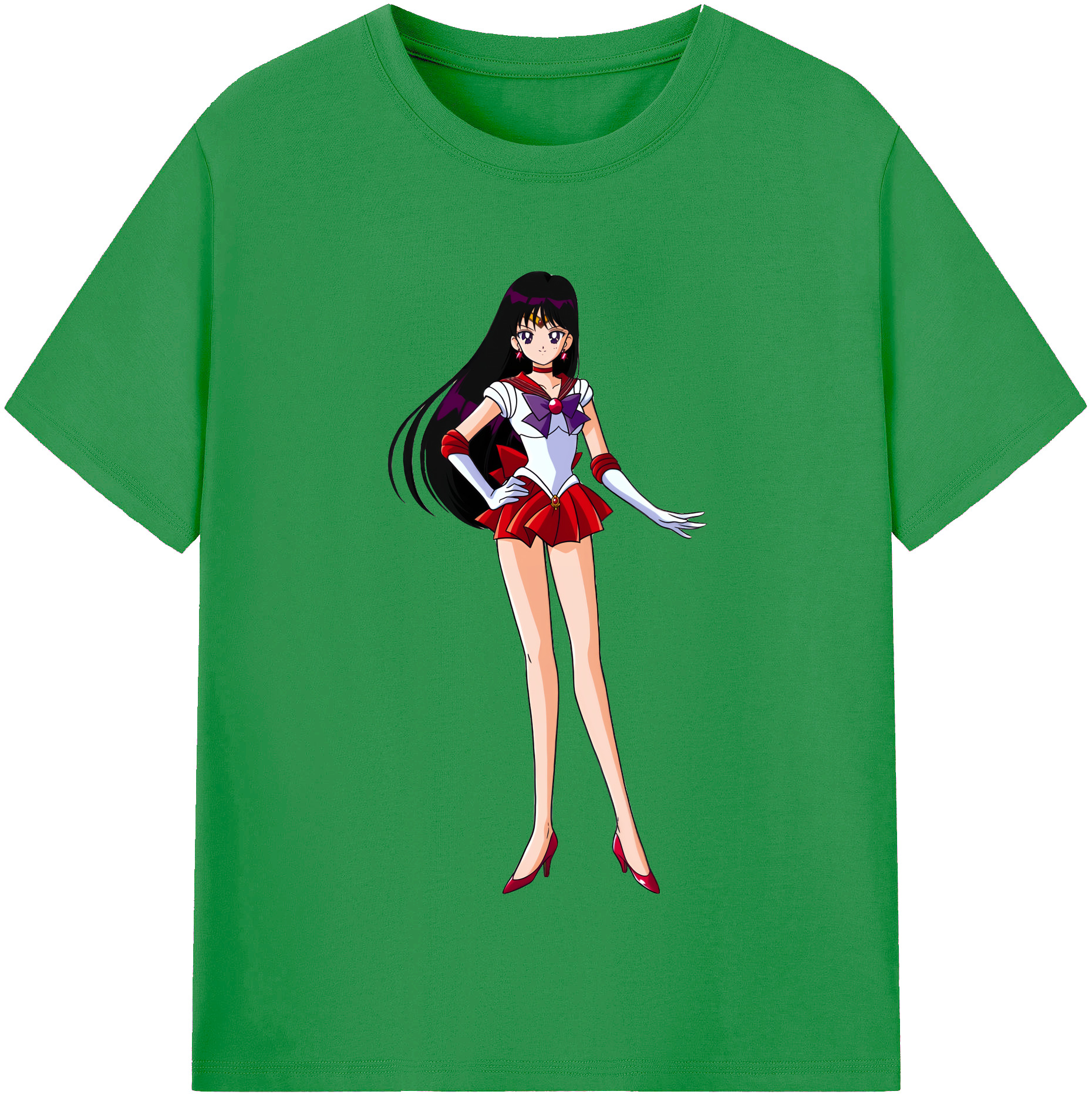 （画像用） 美少女戦士セーラームーン 火野レイ ひの レイ Sailor Moon Hino Rei （セーラーマーズ,Sailor Mars） レディースカジュアルプリントTシャツ（綿100％）