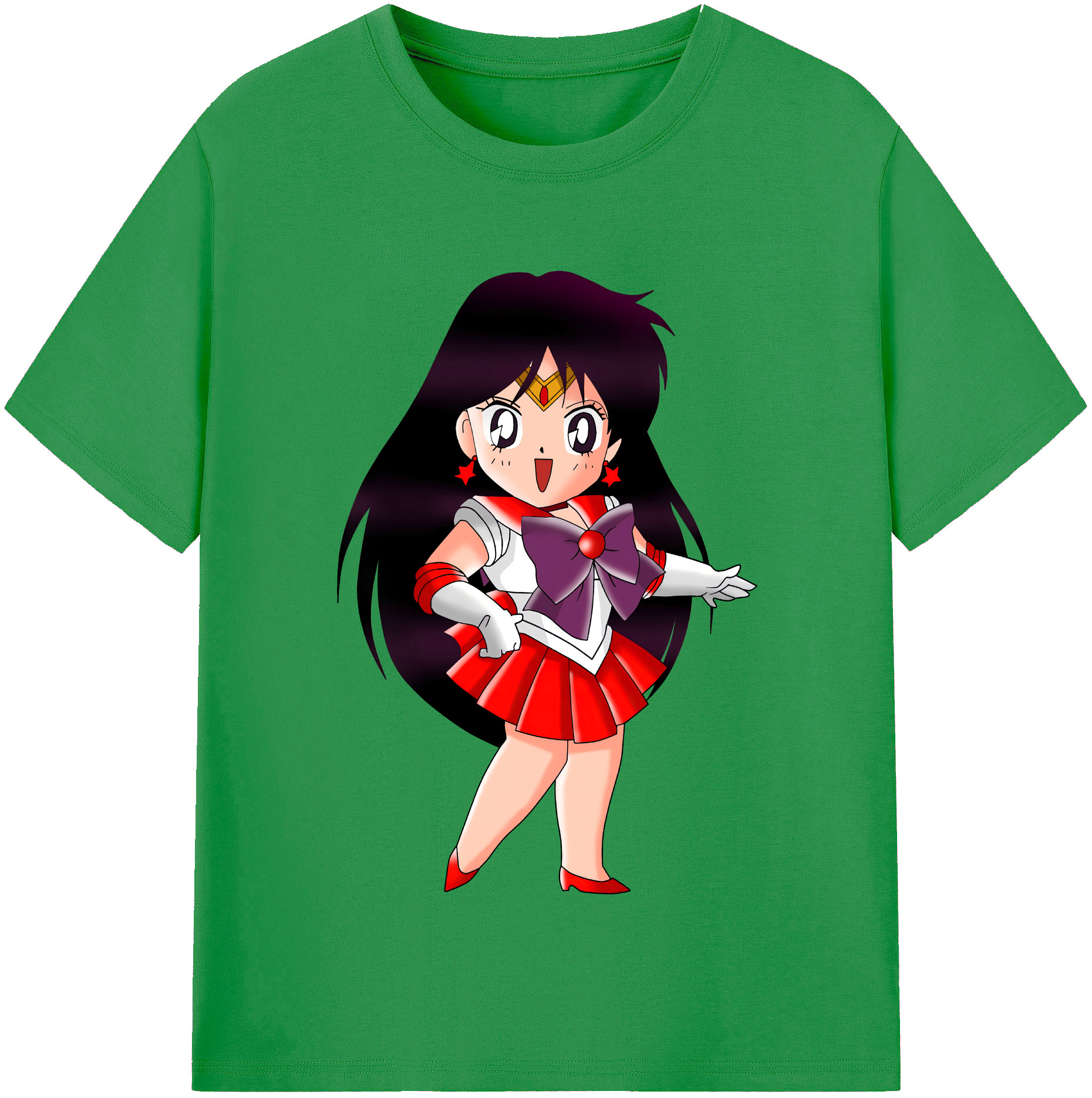 （画像用） 美少女戦士セーラームーン 火野レイ ひの レイ Sailor Moon Hino Rei （セーラーマーズ,Sailor Mars） レディースカジュアルプリントTシャツ（綿100％）