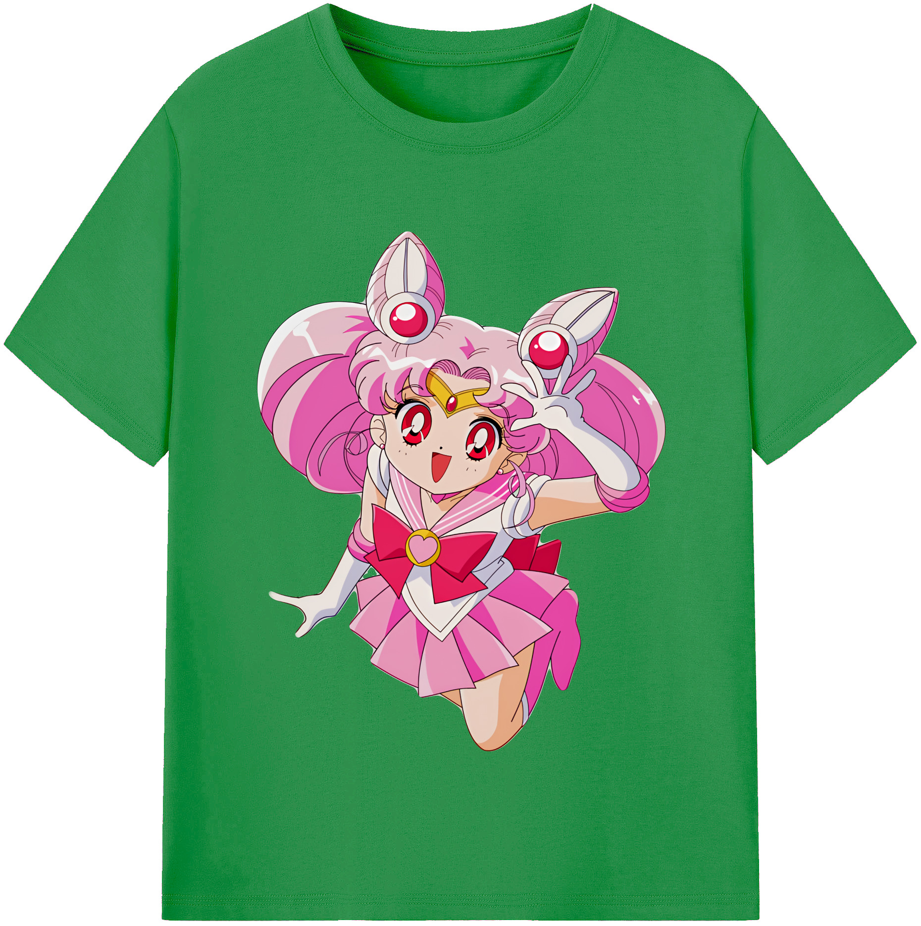 （画像用） 美少女戦士セーラームーン ちびうさ Sailor Moon Chibiusa Tsukino Usagi Small Lady Serenity レディースカジュアルプリントTシャツ（綿100％）