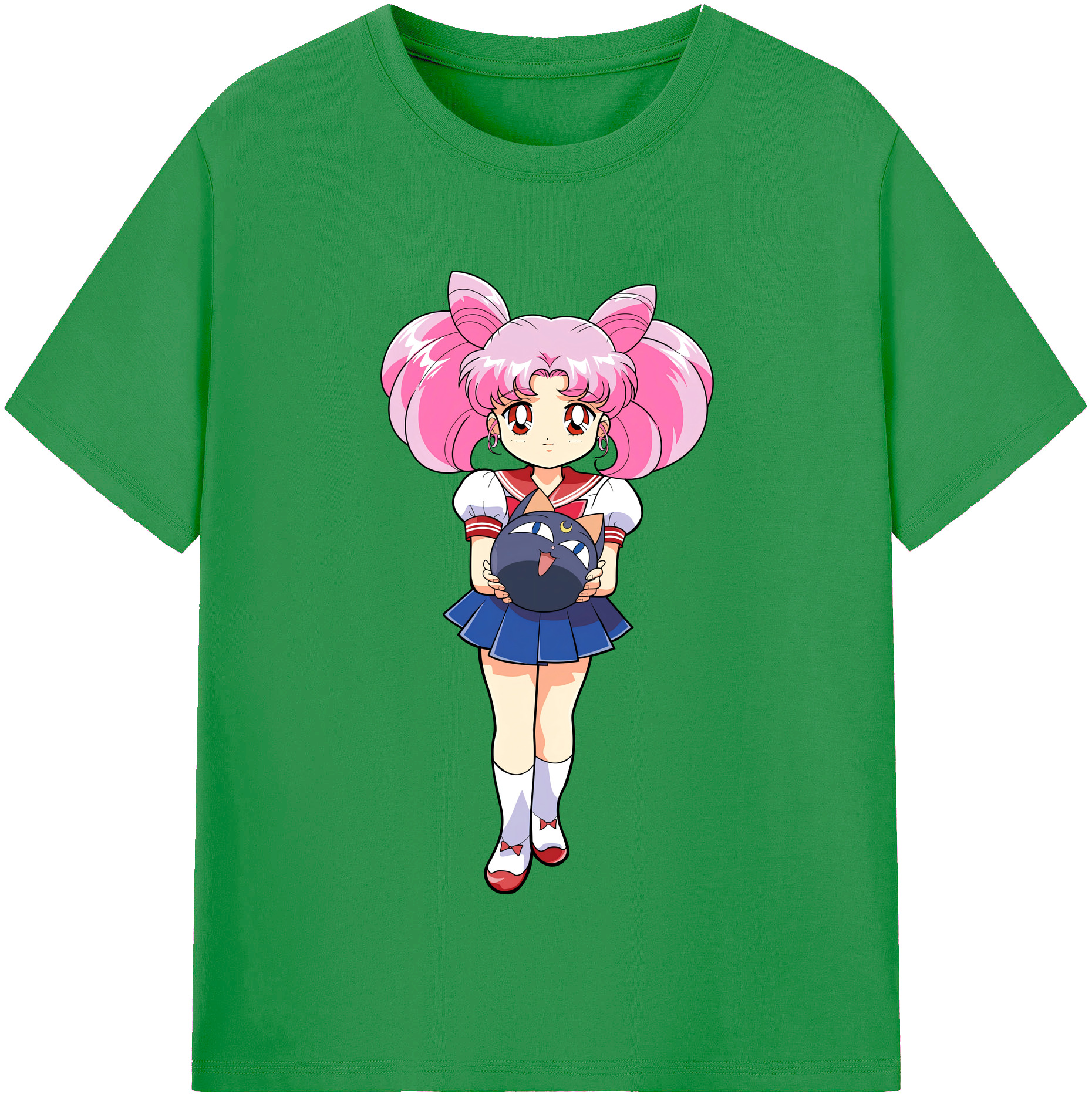（画像用） 美少女戦士セーラームーン ちびうさ Sailor Moon Chibiusa Tsukino Usagi Small Lady Serenity レディースカジュアルプリントTシャツ（綿100％）