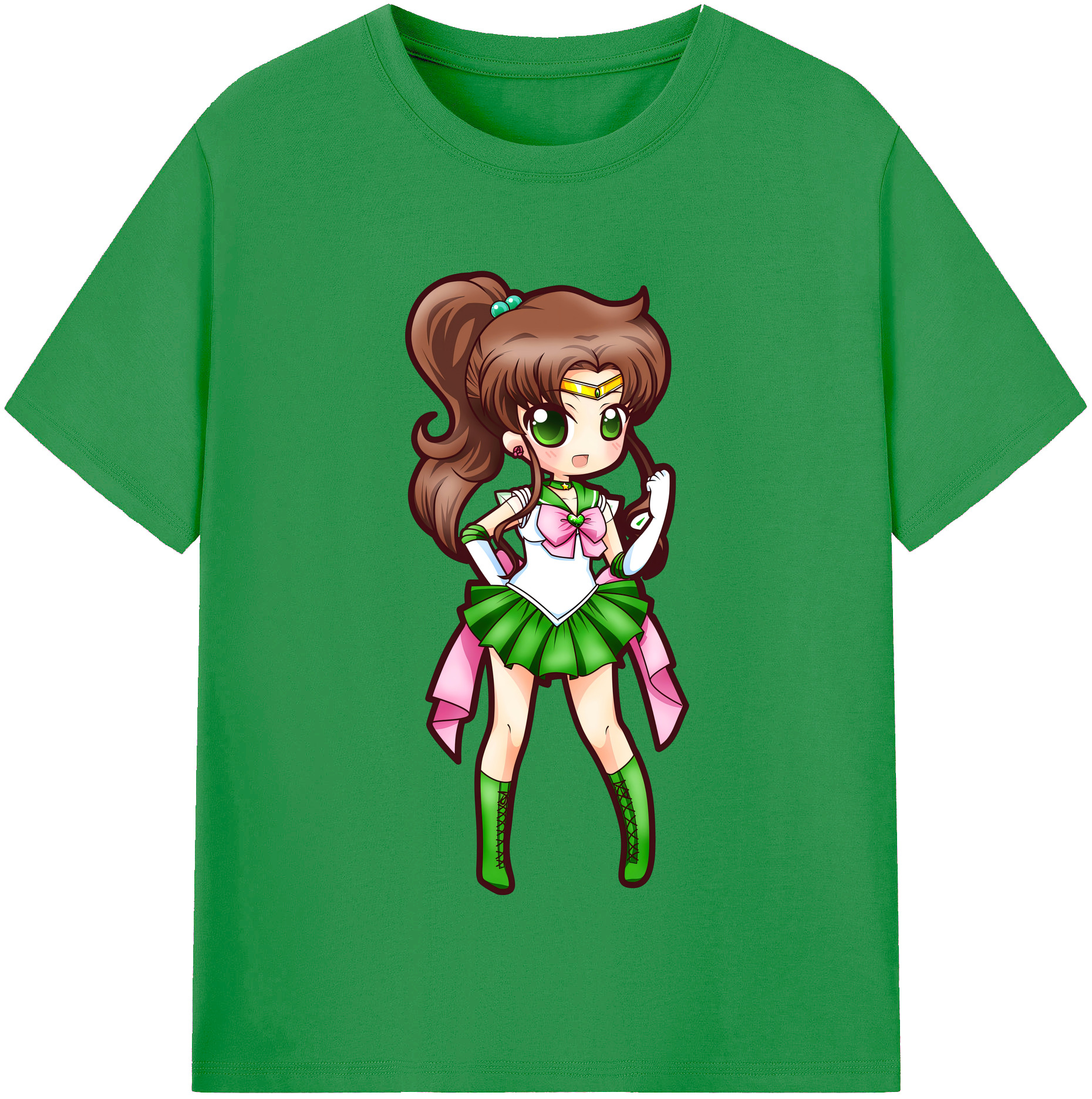 （画像用） 美少女戦士セーラームーン 木野 まこと きの まこと Sailor Moon Kino Makoto （セーラージュピター；Sailor Jupiter） レディースカジュアルプリントTシャツ（綿100％）