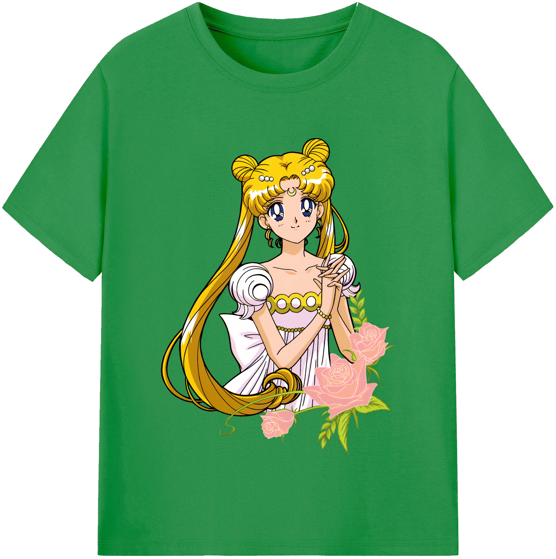 （画像用） 美少女戦士セーラームーン 愛野 美奈子 あいの みなこ Sailor Moon Aino Minako レディースカジュアルプリントTシャツ（綿100％）