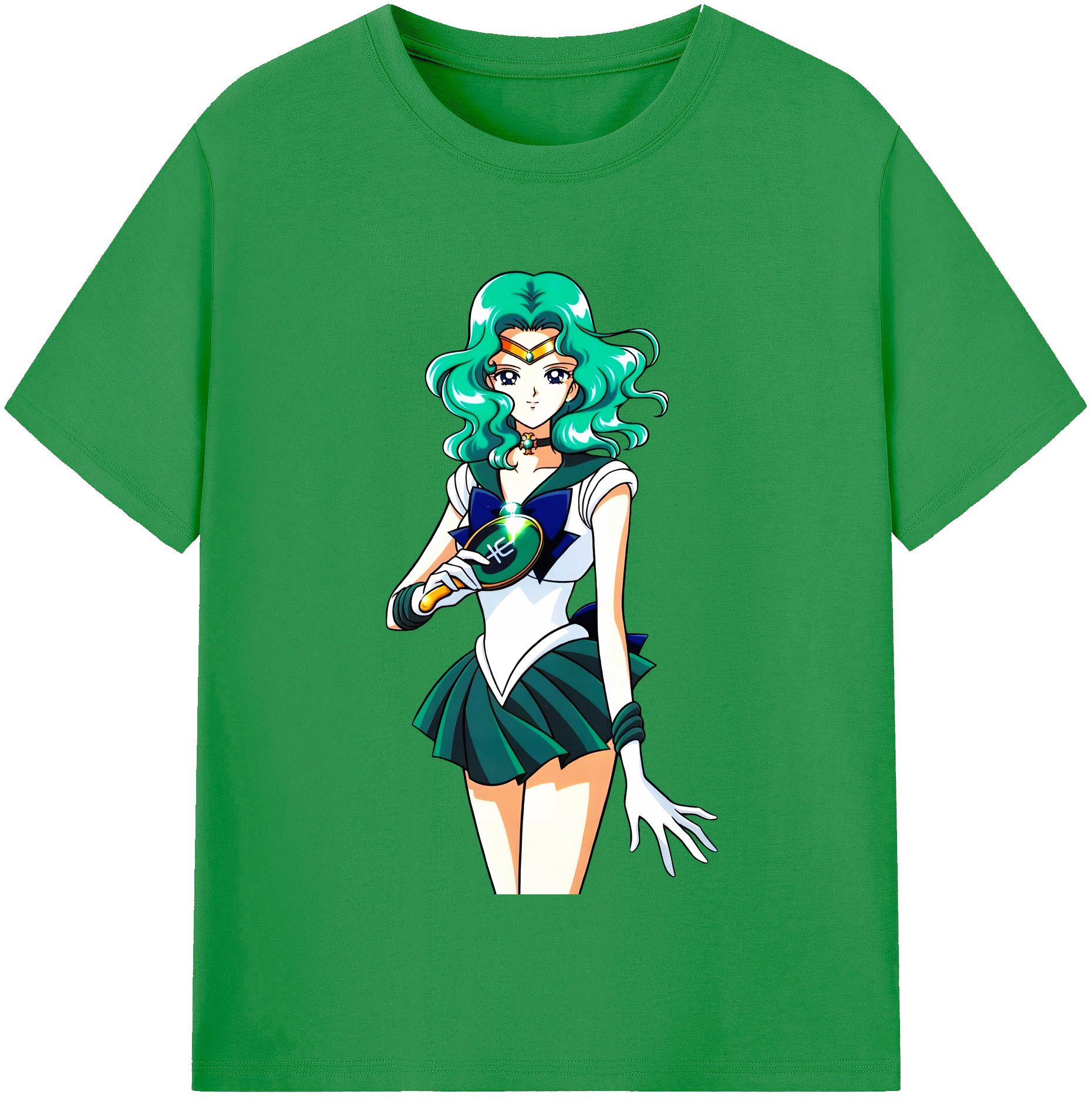 （画像用） 美少女戦士セーラームーン 海王 みちる（かいおう みちる） Sailor Moon Kaiou Michiru レディースカジュアルプリントTシャツ（綿100％）