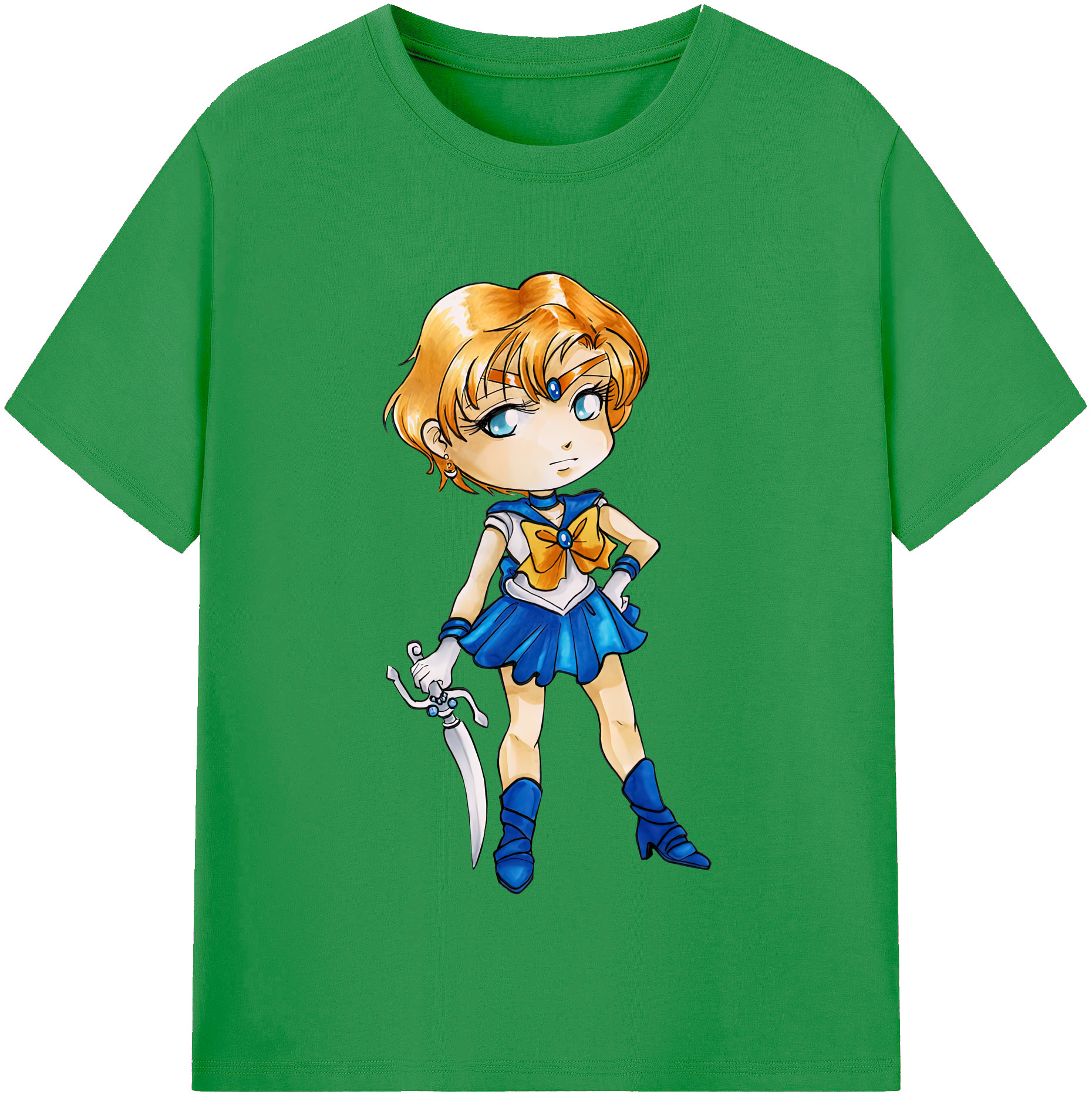 （画像用） 美少女戦士セーラームーン 天王はるか Sailor Moon Tenoh Haruka レディースカジュアルプリントTシャツ（綿100％）