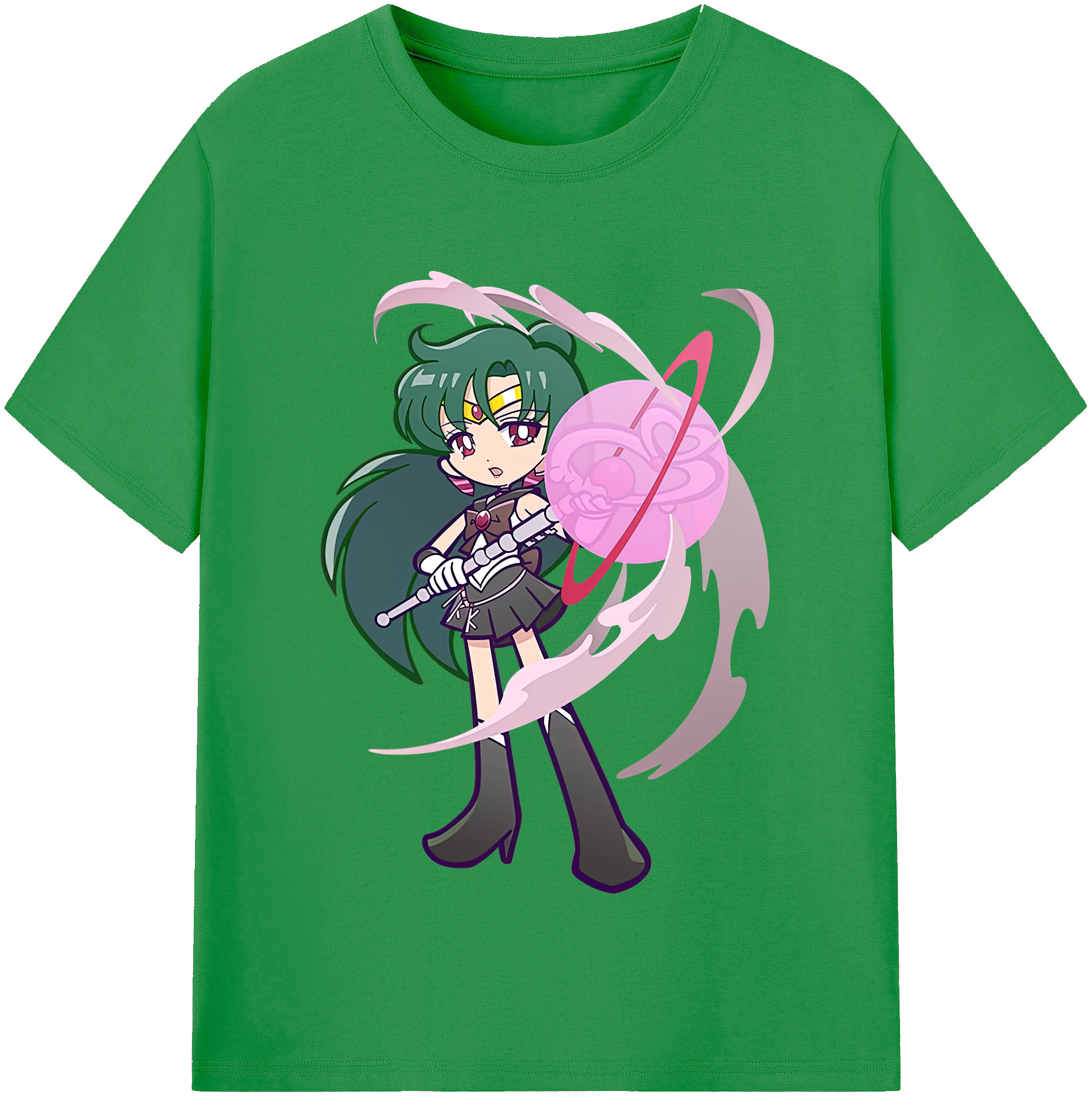（画像用） 美少女戦士セーラームーン 冥王せつな Sailor Moon Meiou Setsuna レディースカジュアルプリントTシャツ（綿100％）