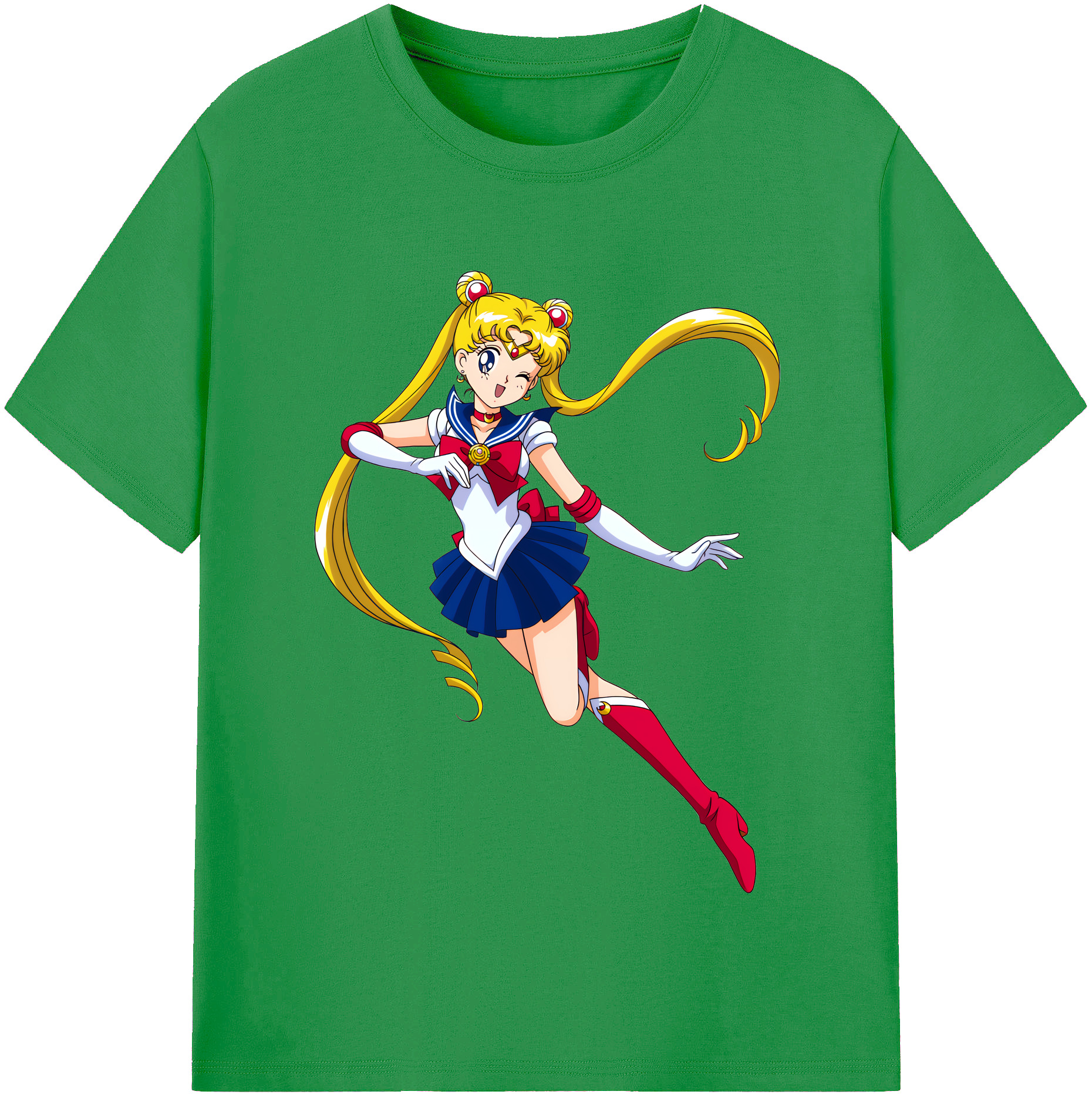 （画像用） 美少女戦士セーラームーン 月野 うさぎ つきの うさぎ Sailor Moon Tsukino Usagi レディースカジュアルプリントTシャツ（綿100％）