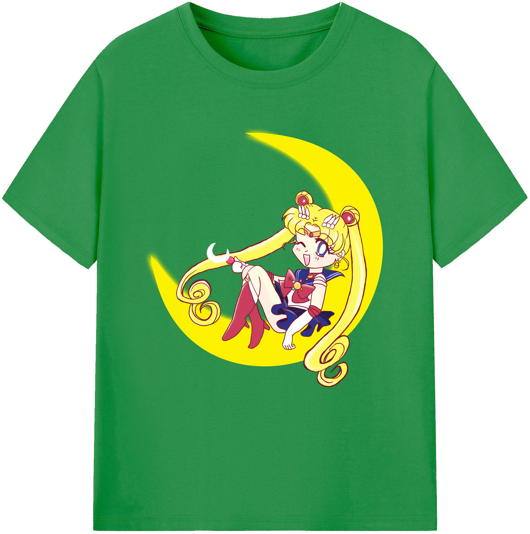 （画像用） 美少女戦士セーラームーン 月野 うさぎ つきの うさぎ Sailor Moon Tsukino Usagi レディースカジュアルプリントTシャツ（綿100％）