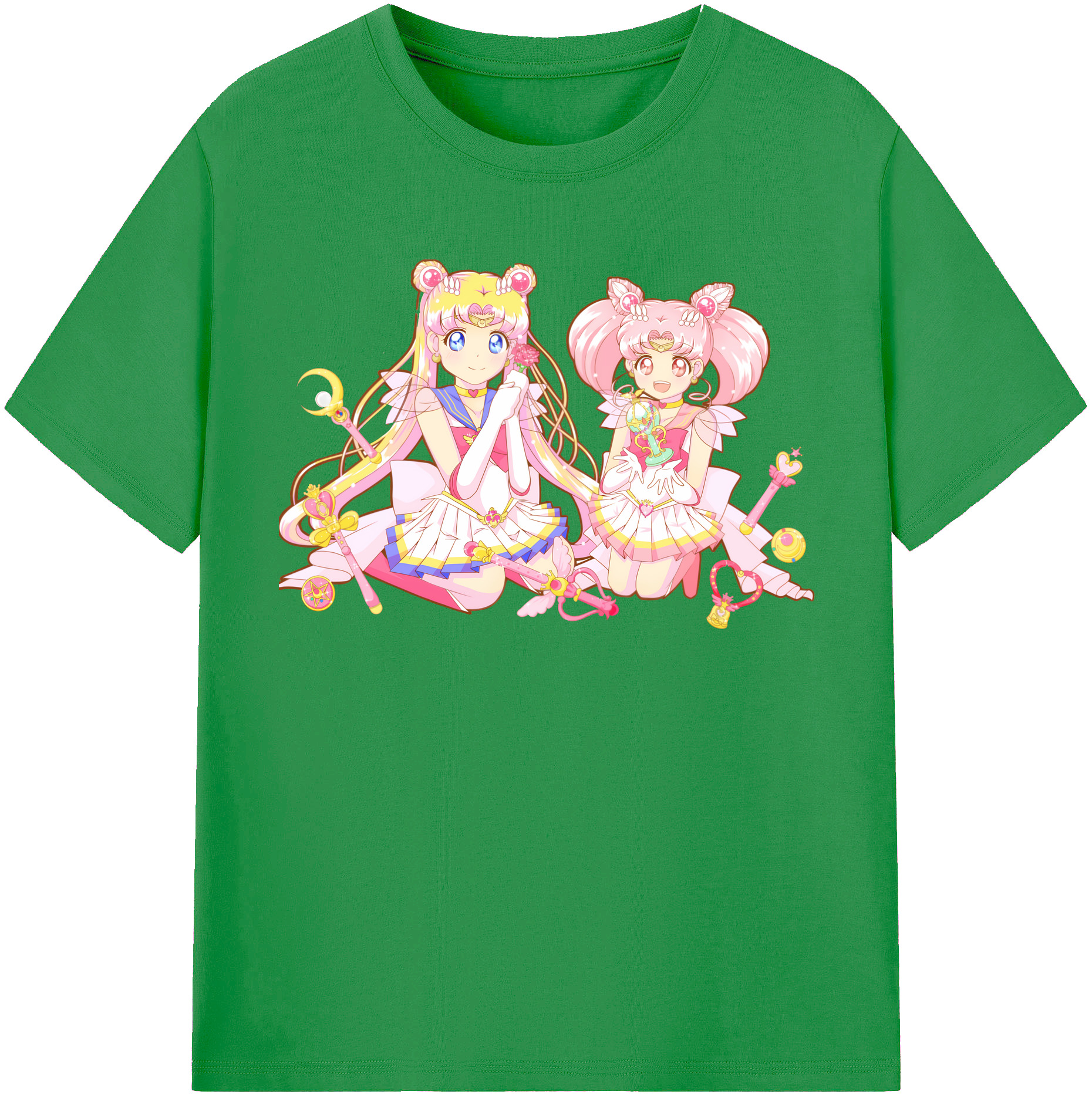 （画像用） 美少女戦士セーラームーン 月野 うさぎ つきの うさぎ Sailor Moon Tsukino Usagi レディースカジュアルプリントTシャツ（綿100％）