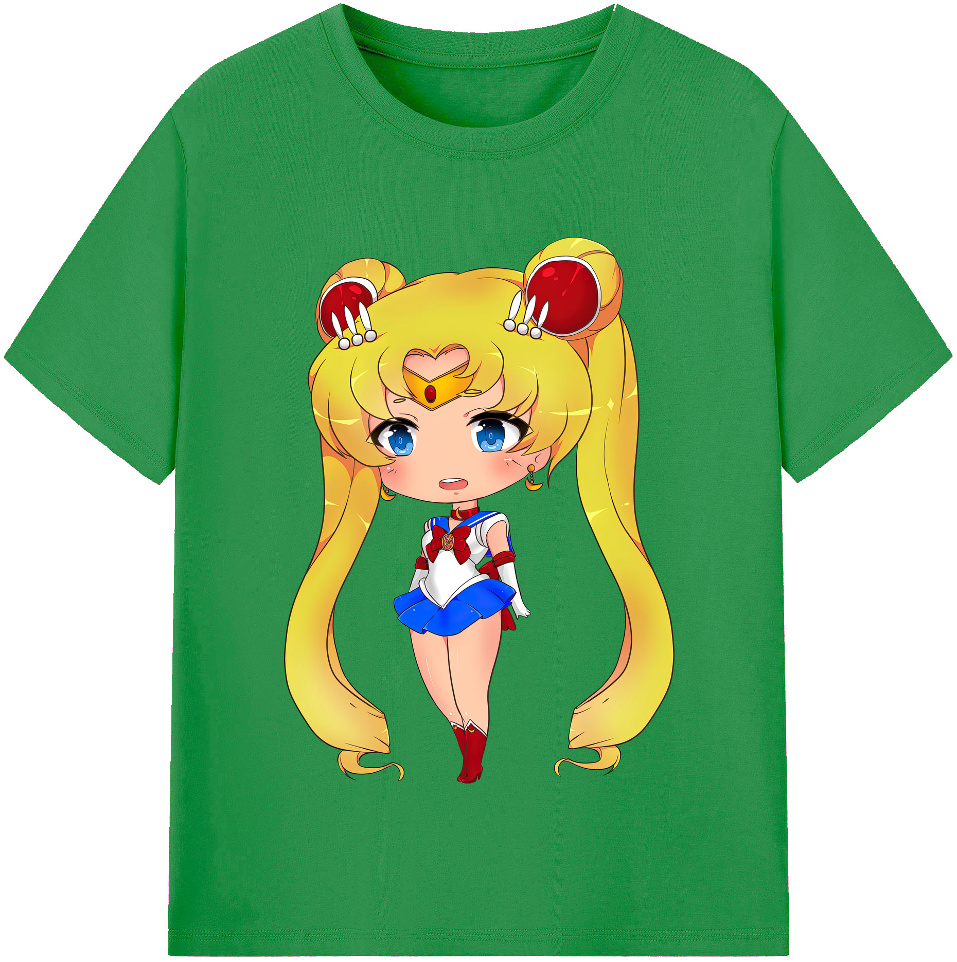 （画像用） 美少女戦士セーラームーン 月野 うさぎ つきの うさぎ Sailor Moon Tsukino Usagi レディースカジュアルプリントTシャツ（綿100％）