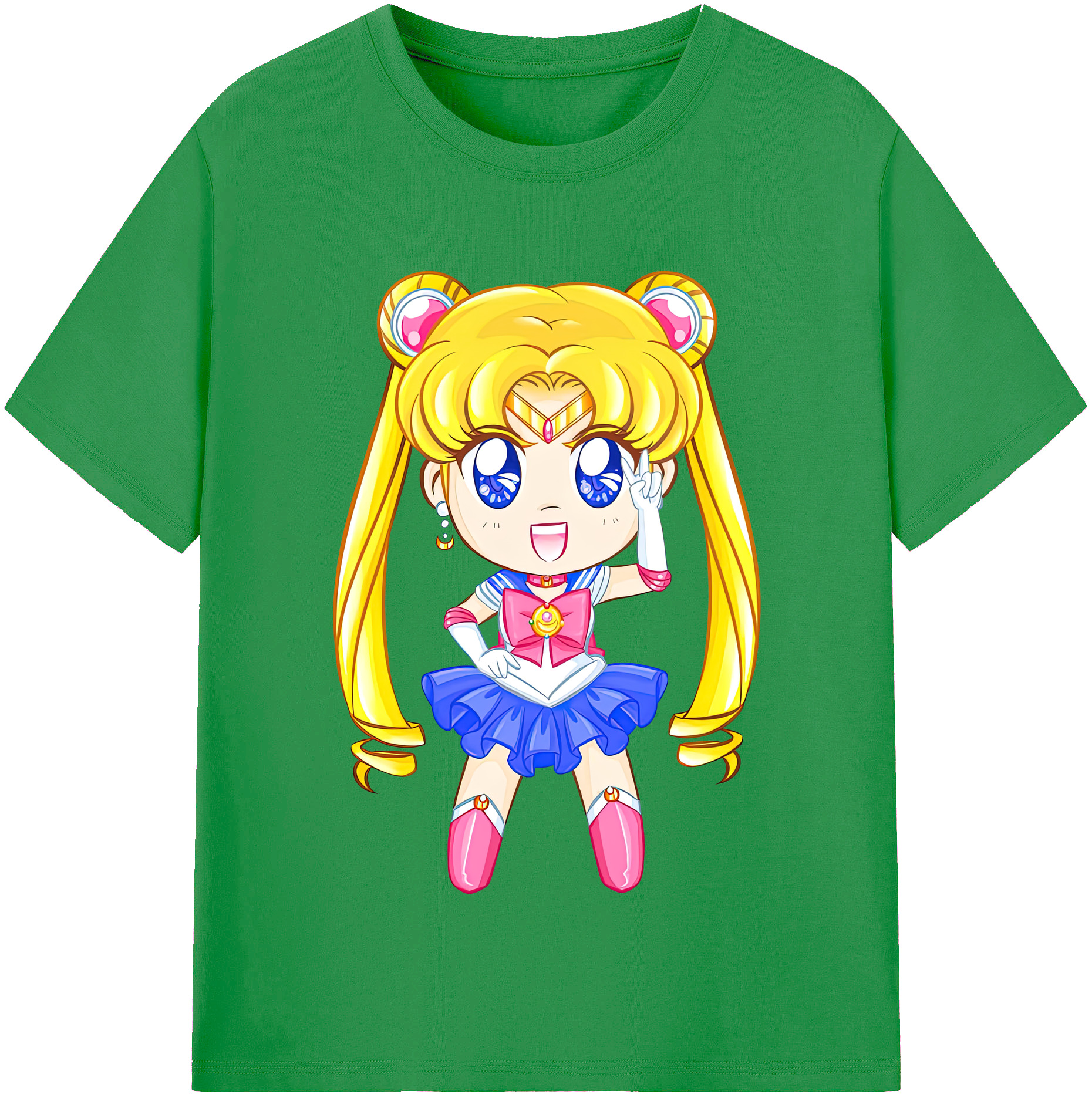 （画像用） 美少女戦士セーラームーン 月野 うさぎ つきの うさぎ Sailor Moon Tsukino Usagi レディースカジュアルプリントTシャツ（綿100％）