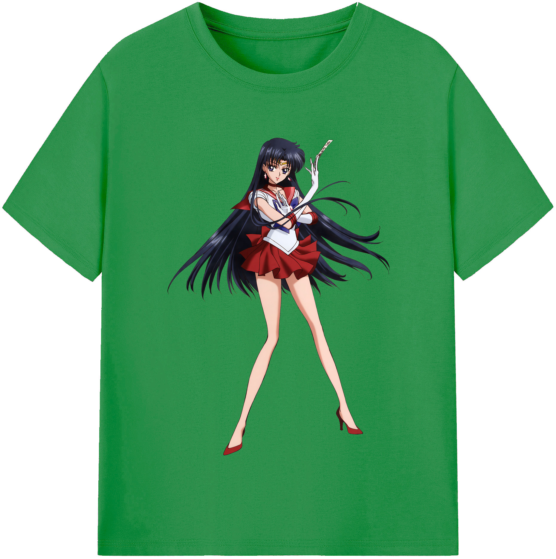 （画像用） 美少女戦士セーラームーン 火野レイ ひの レイ Sailor Moon Hino Rei （セーラーマーズ,Sailor Mars） レディースカジュアルプリントTシャツ（綿100％）