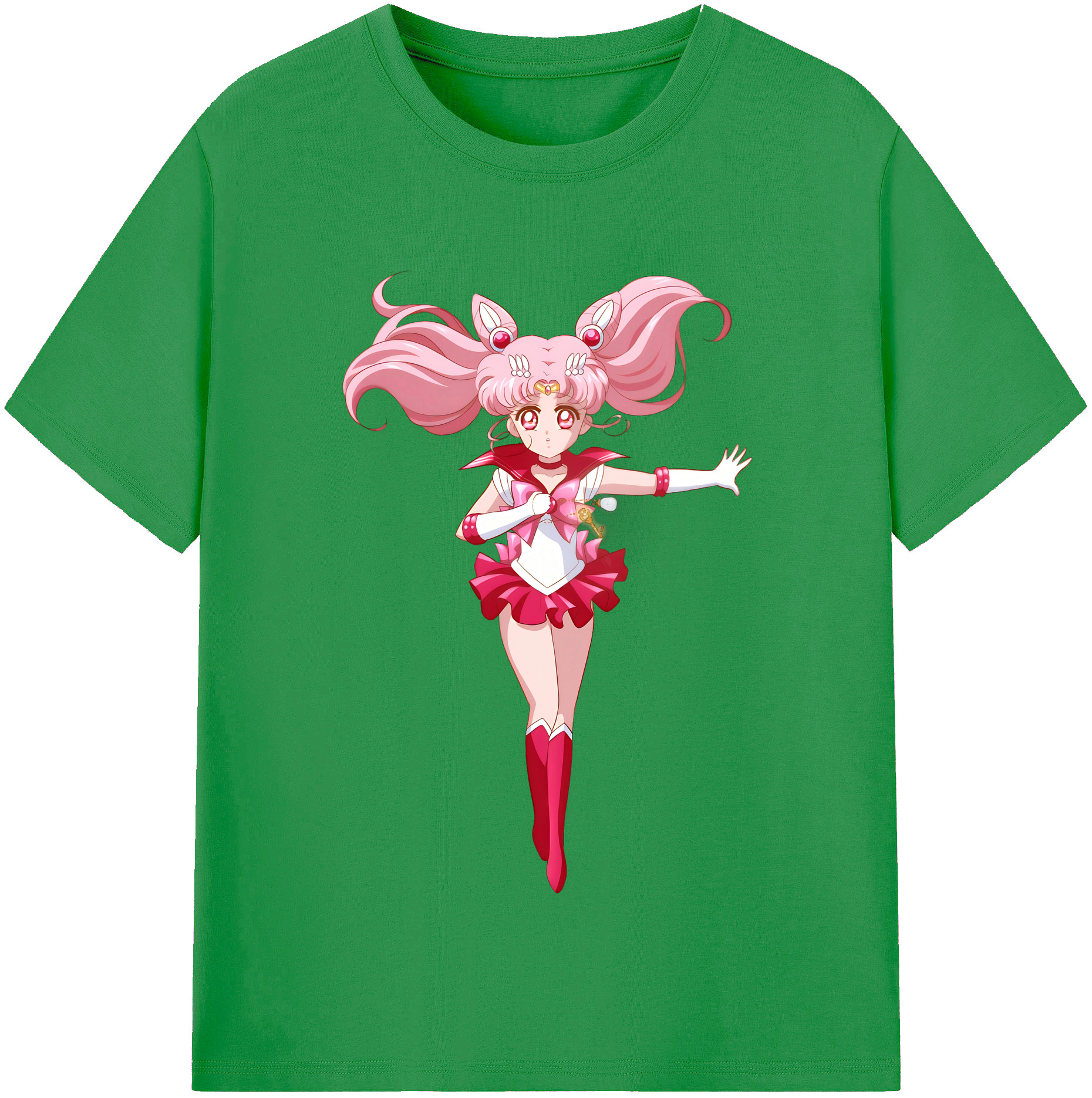 （画像用） 美少女戦士セーラームーン ちびうさ Sailor Moon Chibiusa Tsukino Usagi Small Lady Serenity レディースカジュアルプリントTシャツ（綿100％）