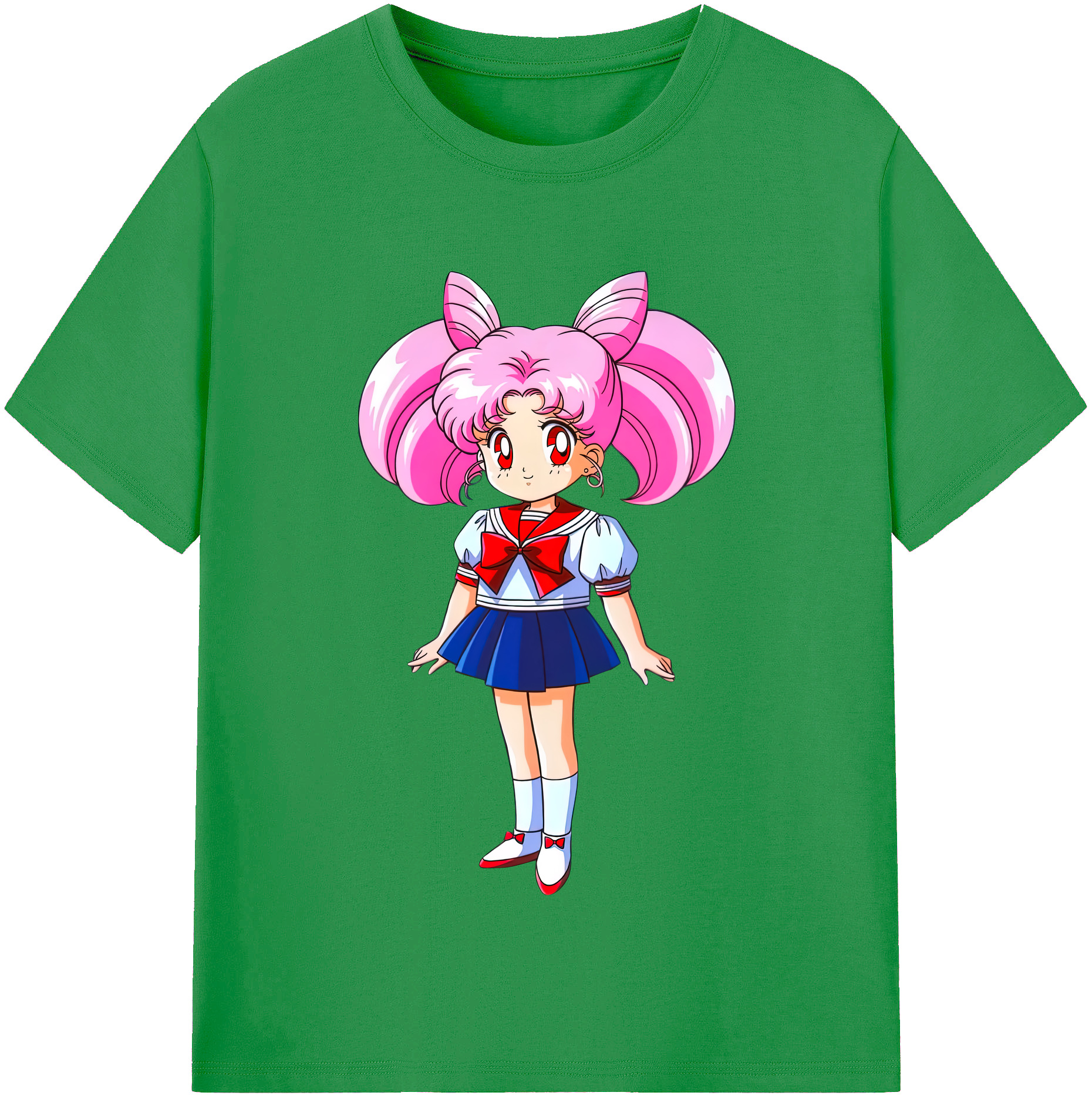 （画像用） 美少女戦士セーラームーン ちびうさ Sailor Moon Chibiusa Tsukino Usagi Small Lady Serenity レディースカジュアルプリントTシャツ（綿100％）